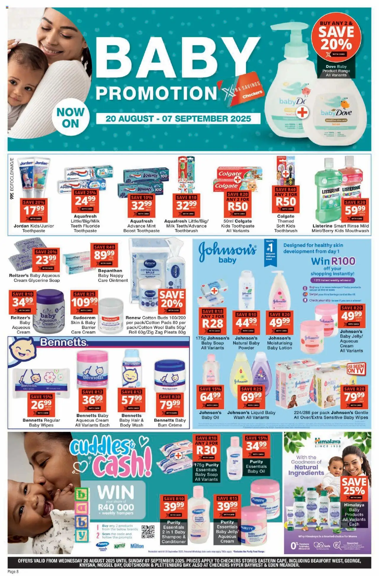 Checkers Eastern Cape - August Month-End Promotion │ valid from 20.08.2025 | Page: 8 | Products: Data, Conditioner, Cream, Cotton buds
