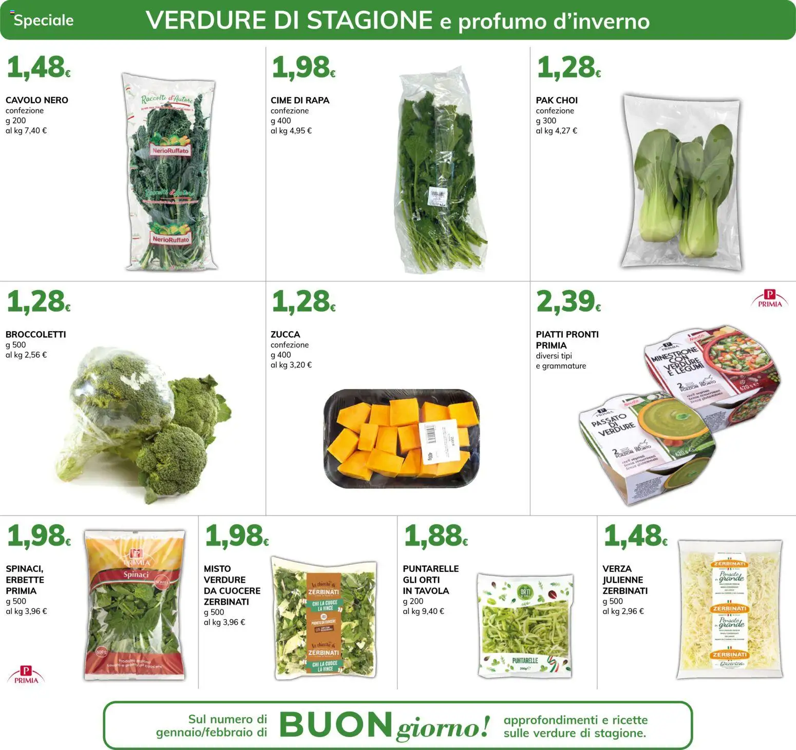Volantino Basko del 17.02.2026 | Pagina: 3 | Prodotti: Minestrone, Broccoletti, Spinaci, Profumo