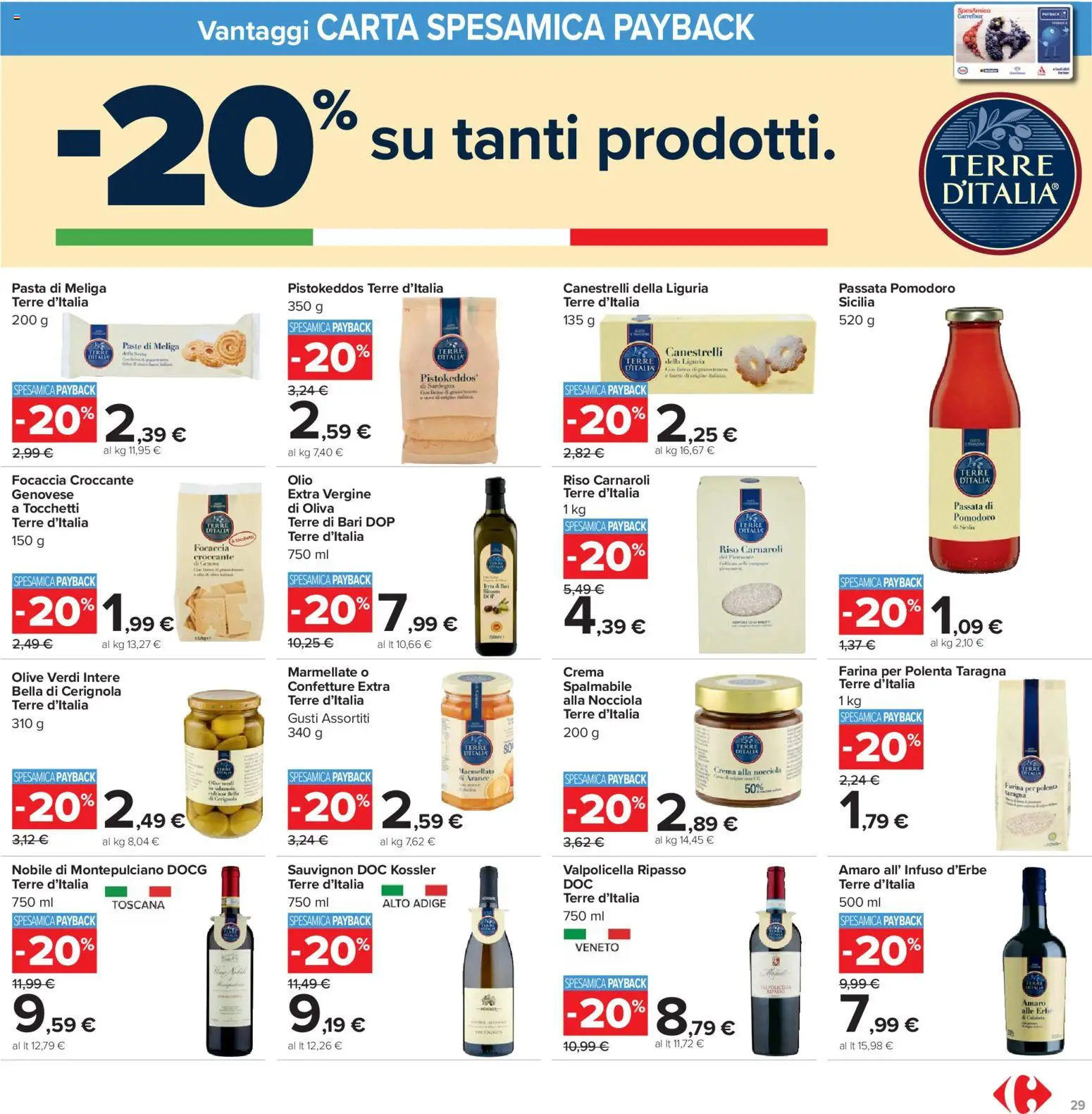 Volantino Carrefour del 24.03.2026 | Pagina: 29 | Prodotti: Riso, Focaccia, Olive, Marmellata