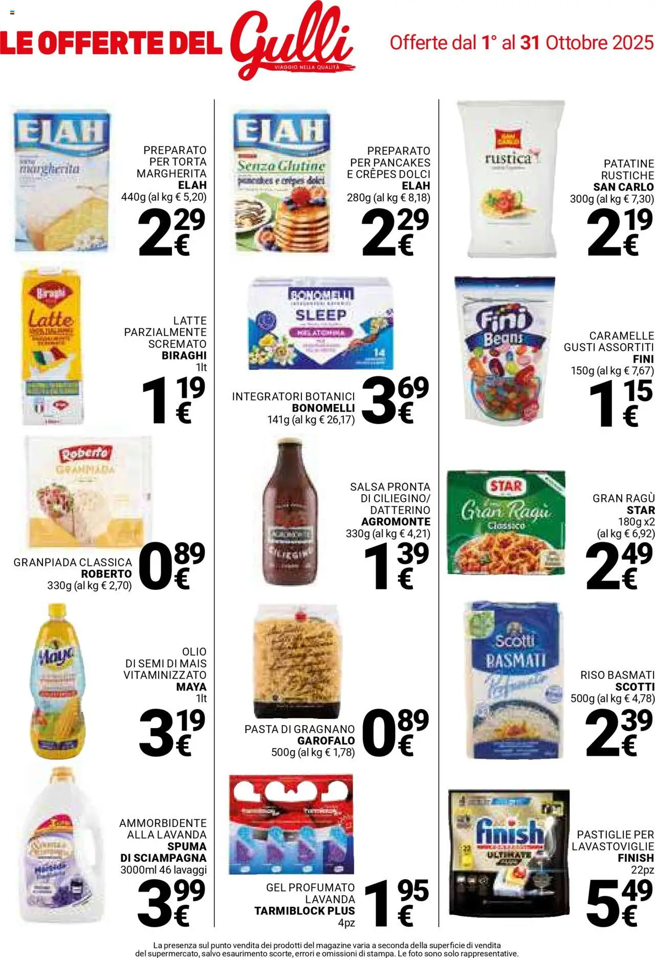 Volantino Gulliver del 01.10.2025 | Pagina: 26 | Prodotti: Riso, Patatine, Pasta, Torta