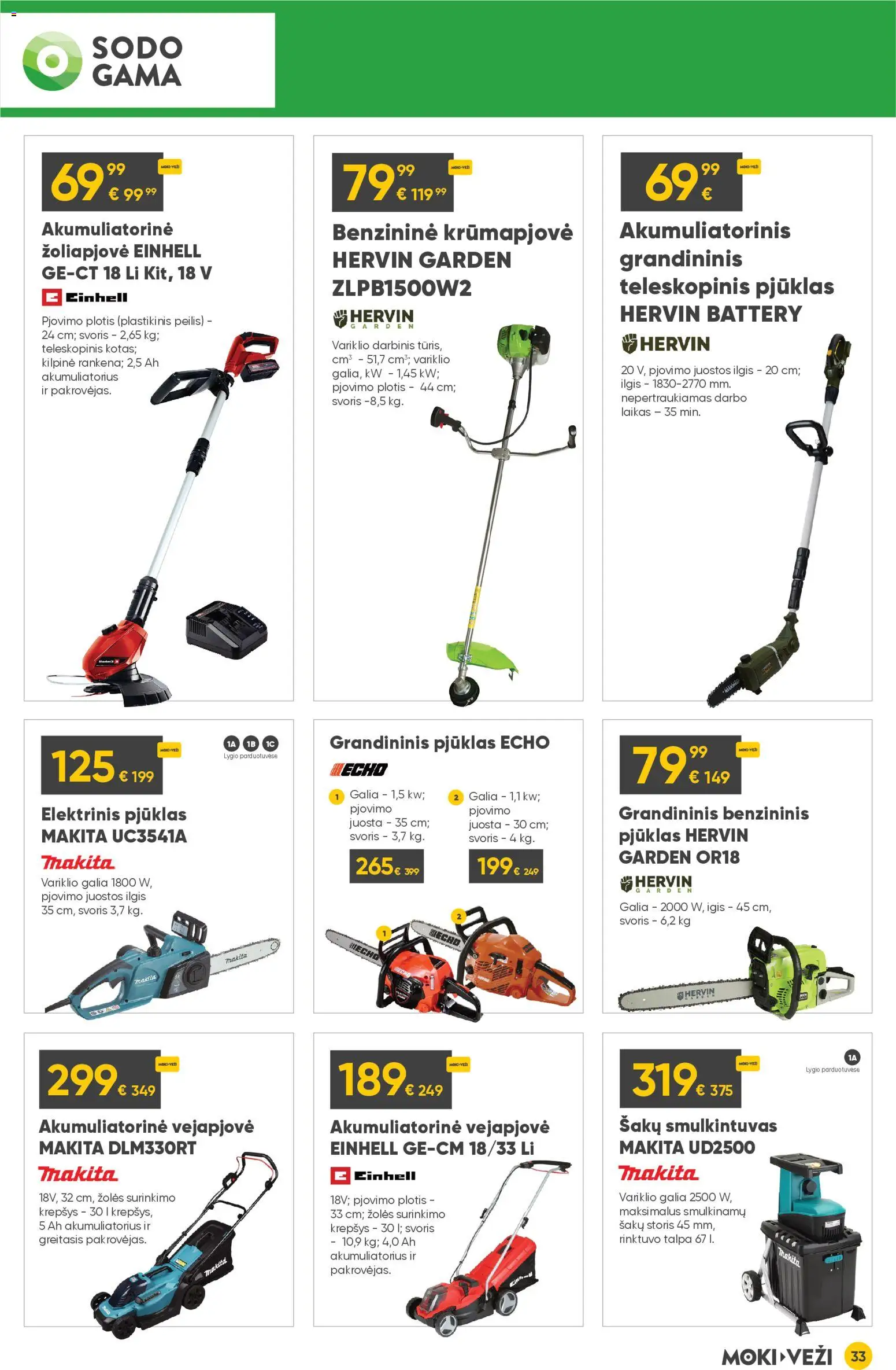 MOKI VEŽI akcijos nuo 05.03.2026 | Puslapis: 33 | Prekių: Krepšys, Smulkintuvas, Akumuliatorius
