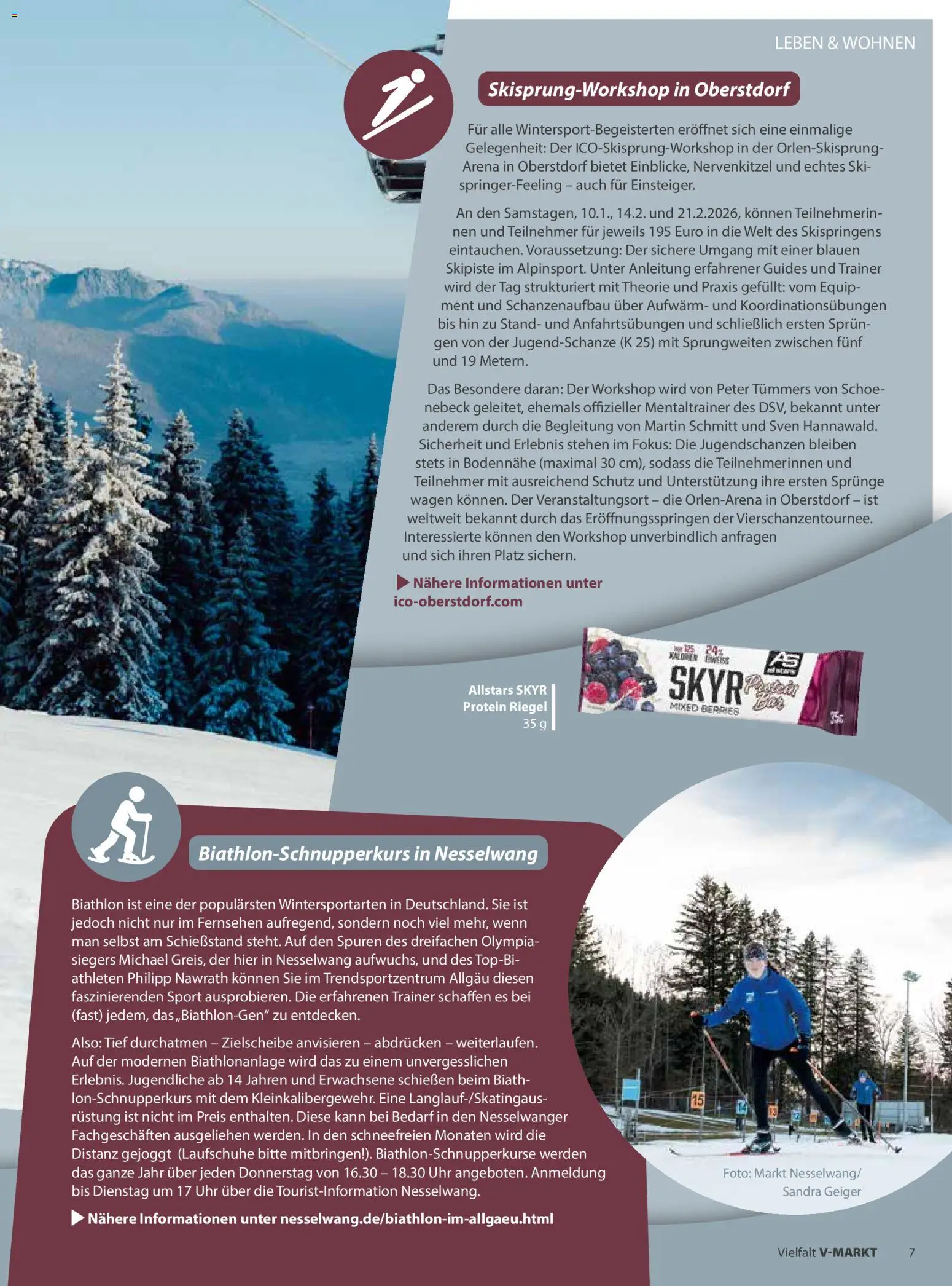 V-Markt - Vielfalt Januar / Februar – gültig ab 02.01.2026 | Seite: 7 | Produkte: Laufschuhe, Fernsehen, Skyr, Ski