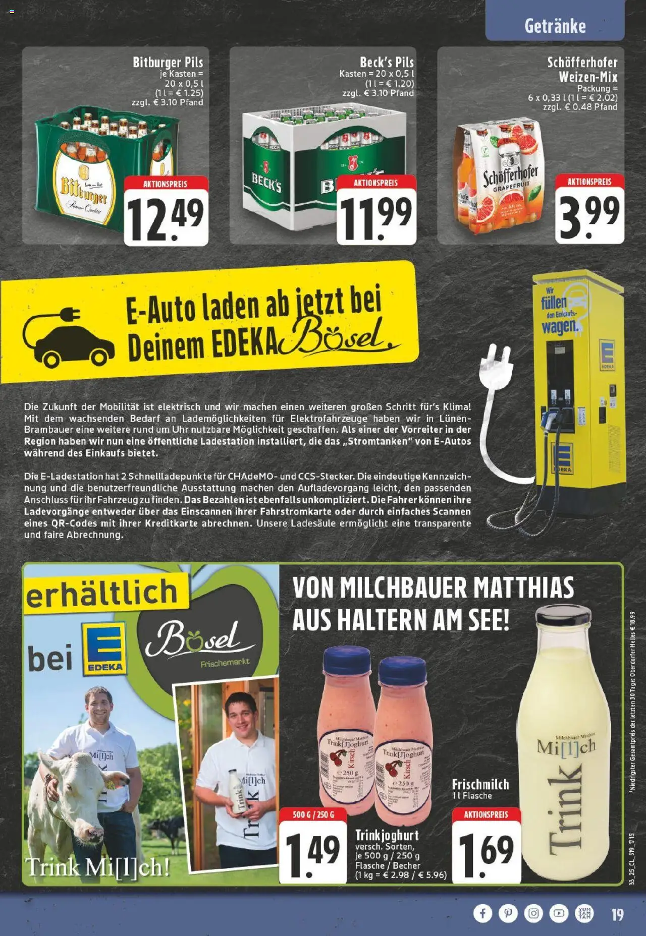 Edeka prospekt Lünen-Brambauer	 - gültig ab dem 11.08.2025 | Seite: 19 | Produkte: Milch, Joghurt, Trinkjoghurt, Uhr