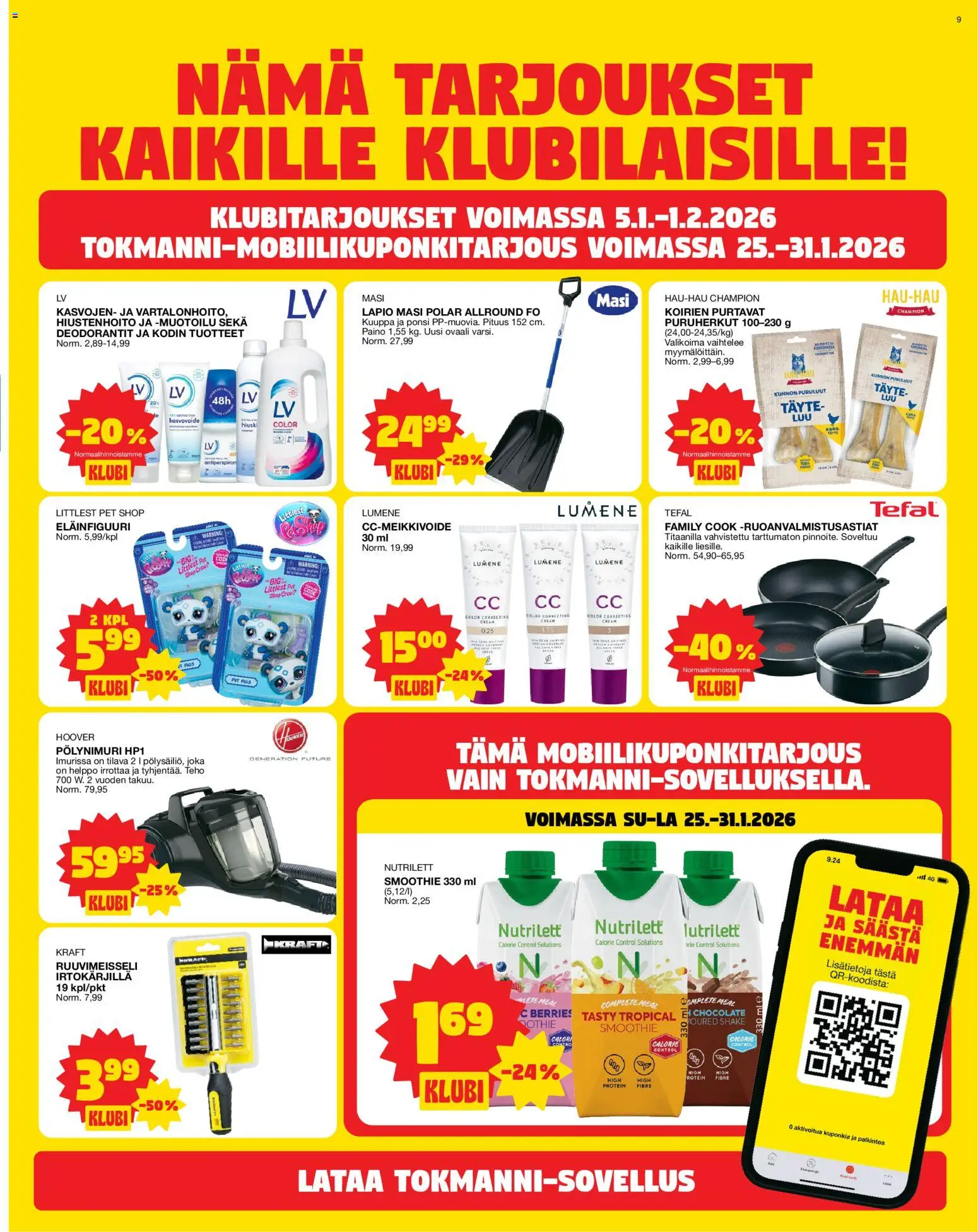 Tokmanni tarjoukset – voimassa 26.01.2026 alkaen | Sivu: 9 | Tuotteet: Ruuvimeisseli, Kana, Kasvovoide, Lapio