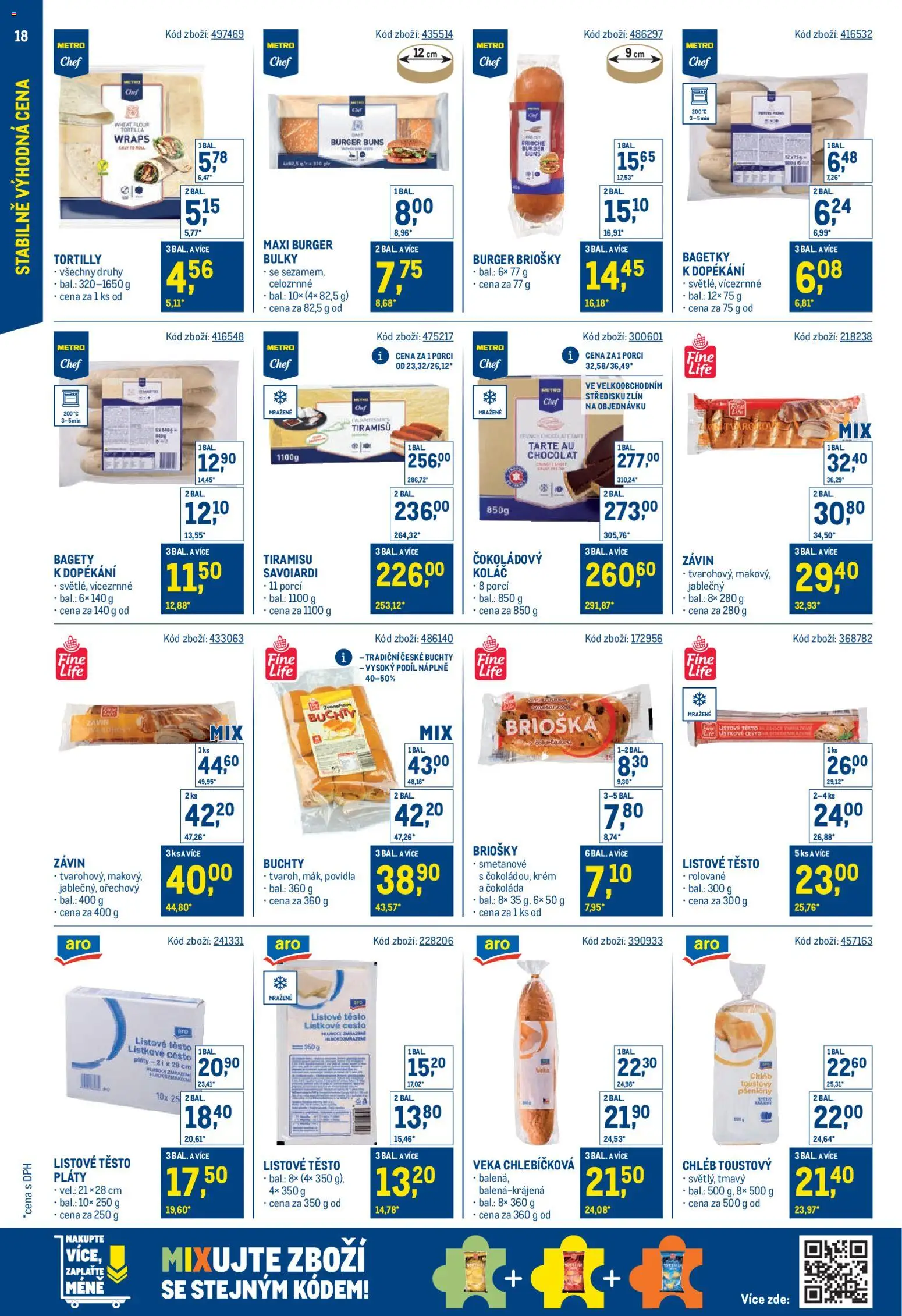 Makro leták - Stabilně výhodná cena od 28.01.2026 | Strana: 18 | Produkty: Burger, Čokoláda, Burger buns, Bagety