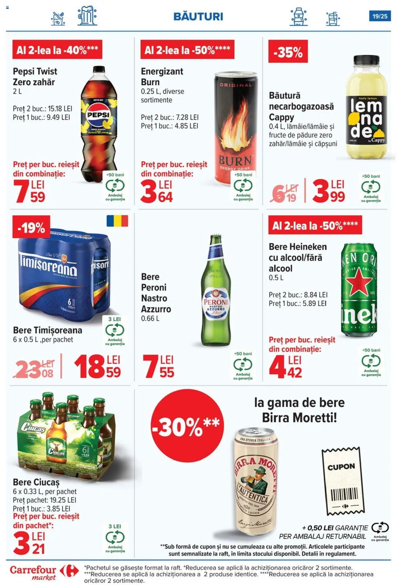 Noul catalog Carrefour – valabil de la 17.09.2025 | Pagină: 19 | Produse: Bere, Căpșuni, Fructe, Zahăr