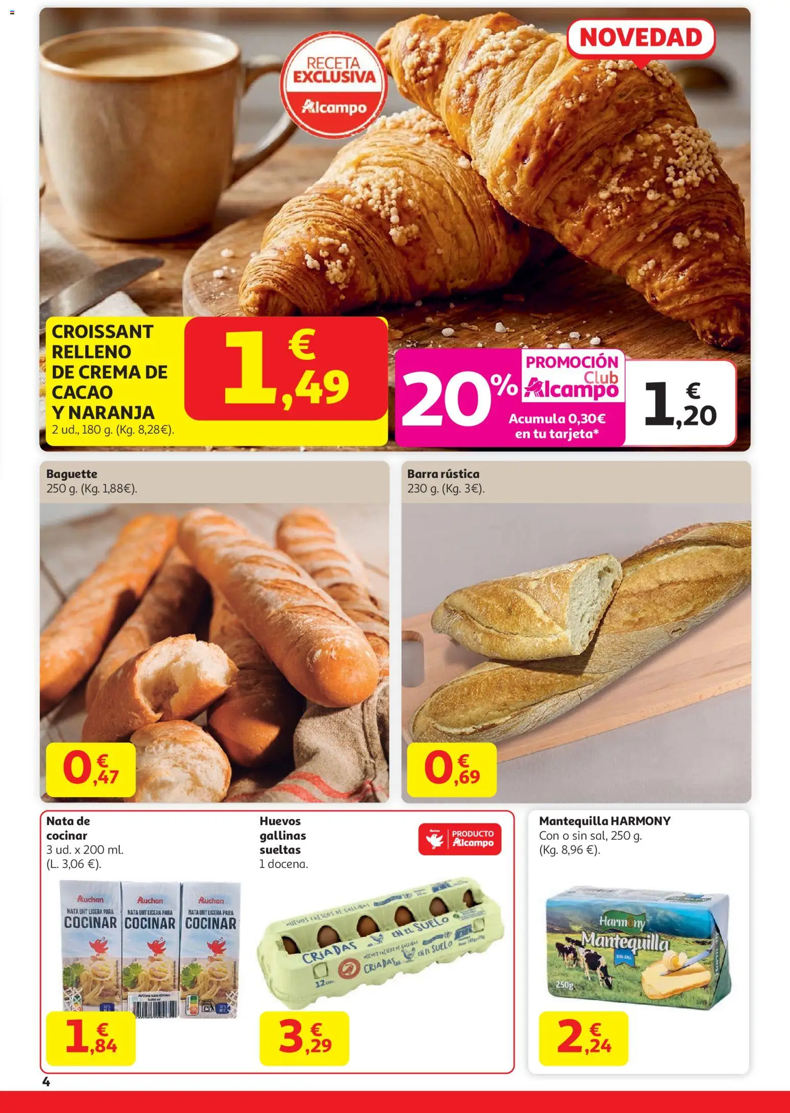 Alcampo - Superstore Cat │ válido desde el 15.01.2026 | Página: 4 | Productos: Λουκανικοπιτάκια, Croissant, Crema de cacao, Συσκευή ροής