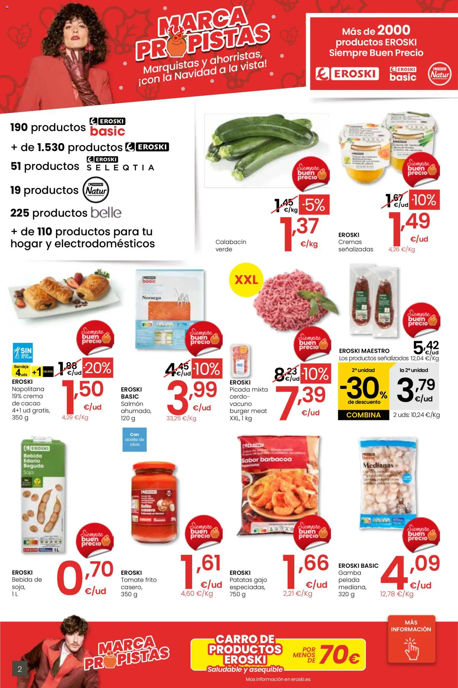 Eroski folleto │ válido desde el 13.11.2025 | Página: 2 | Productos: Aceite, Cerdo, Crema, Gamba