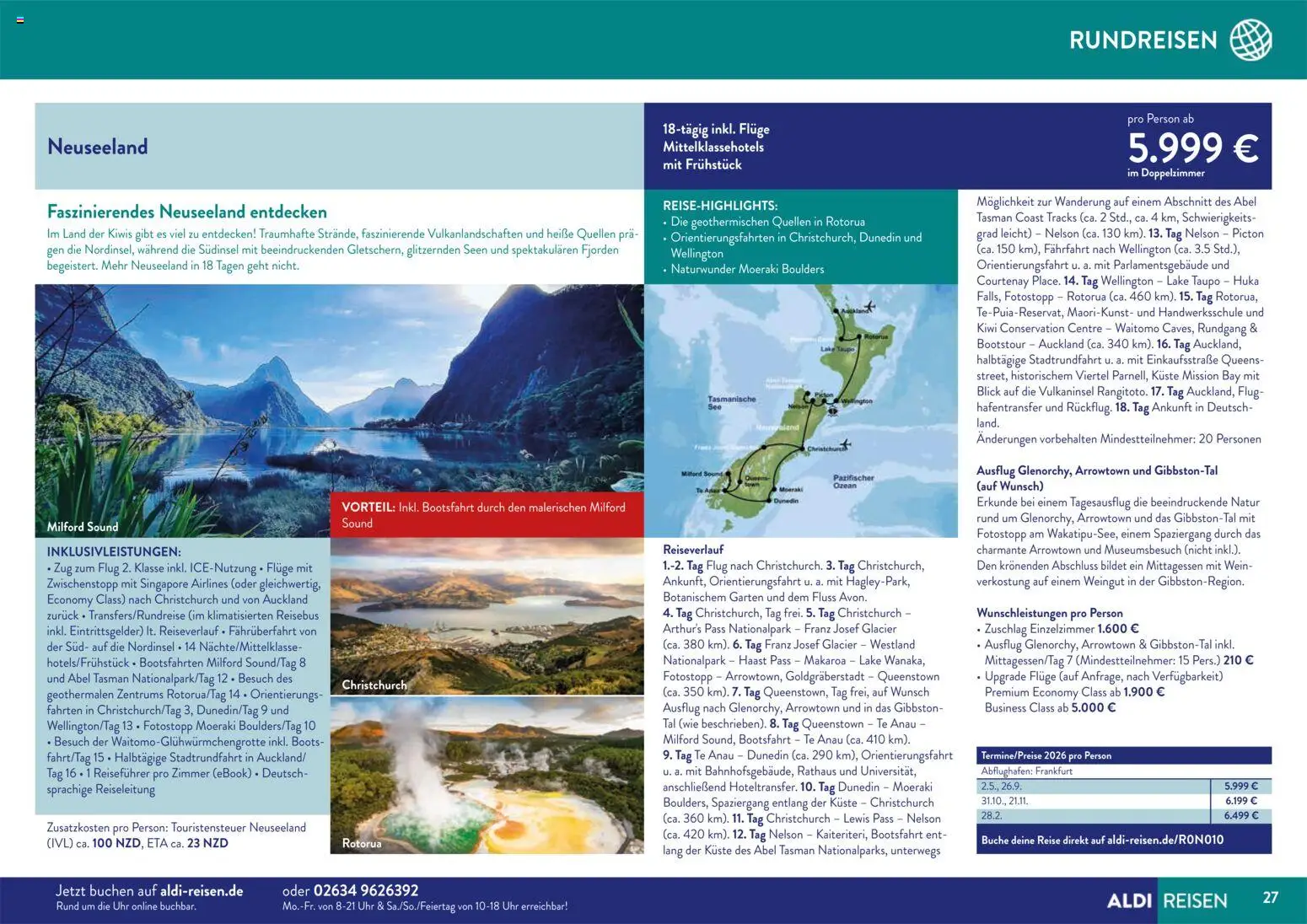 Aldi Reisen Unsere Traumreisen – gültig ab 01.11.2025 | Seite: 27 | Produkte: Wein, Kiwi, Uhr