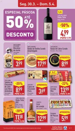 Pré-visualização Aldi folheto válido de 30.03.2026 | Página: 7 | Produtos: Amêndoas, Licor, Biscoitos, Vinho tinto
