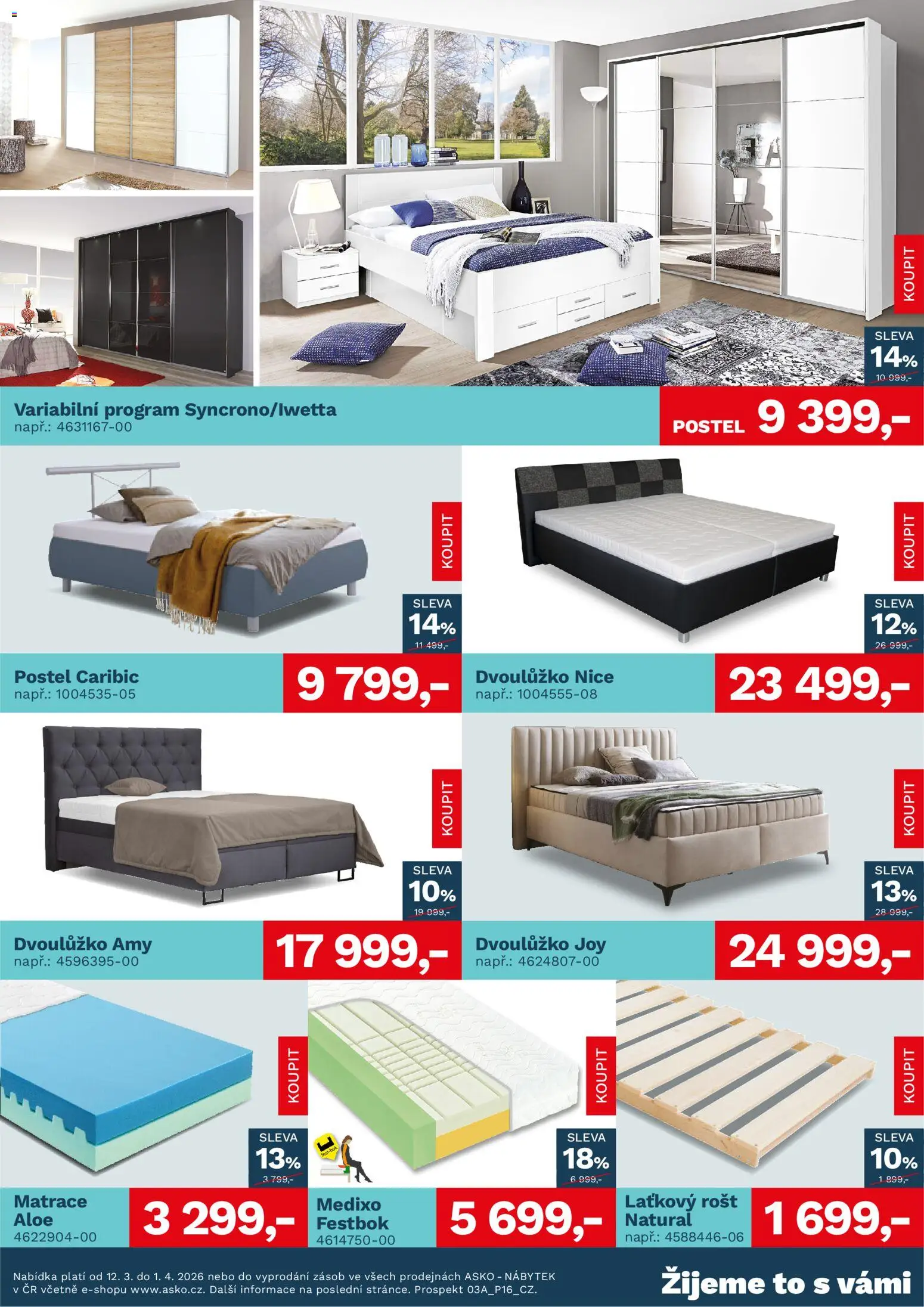 ASKO nábytek leták od 12.03.2026 | Strana: 3 | Produkty: Nábytek, Postel, Matrace, Rošt