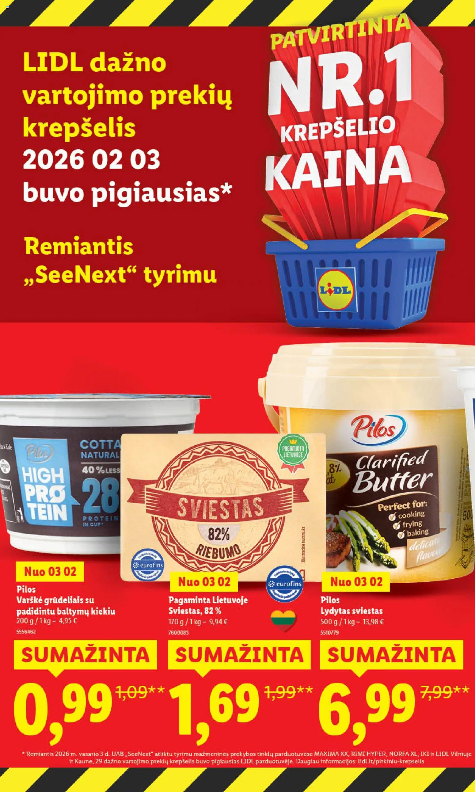LIDL akcijos nuo 02.03.2026 | Puslapis: 2 | Prekių: Sviestas, Varškė, Krepšelis