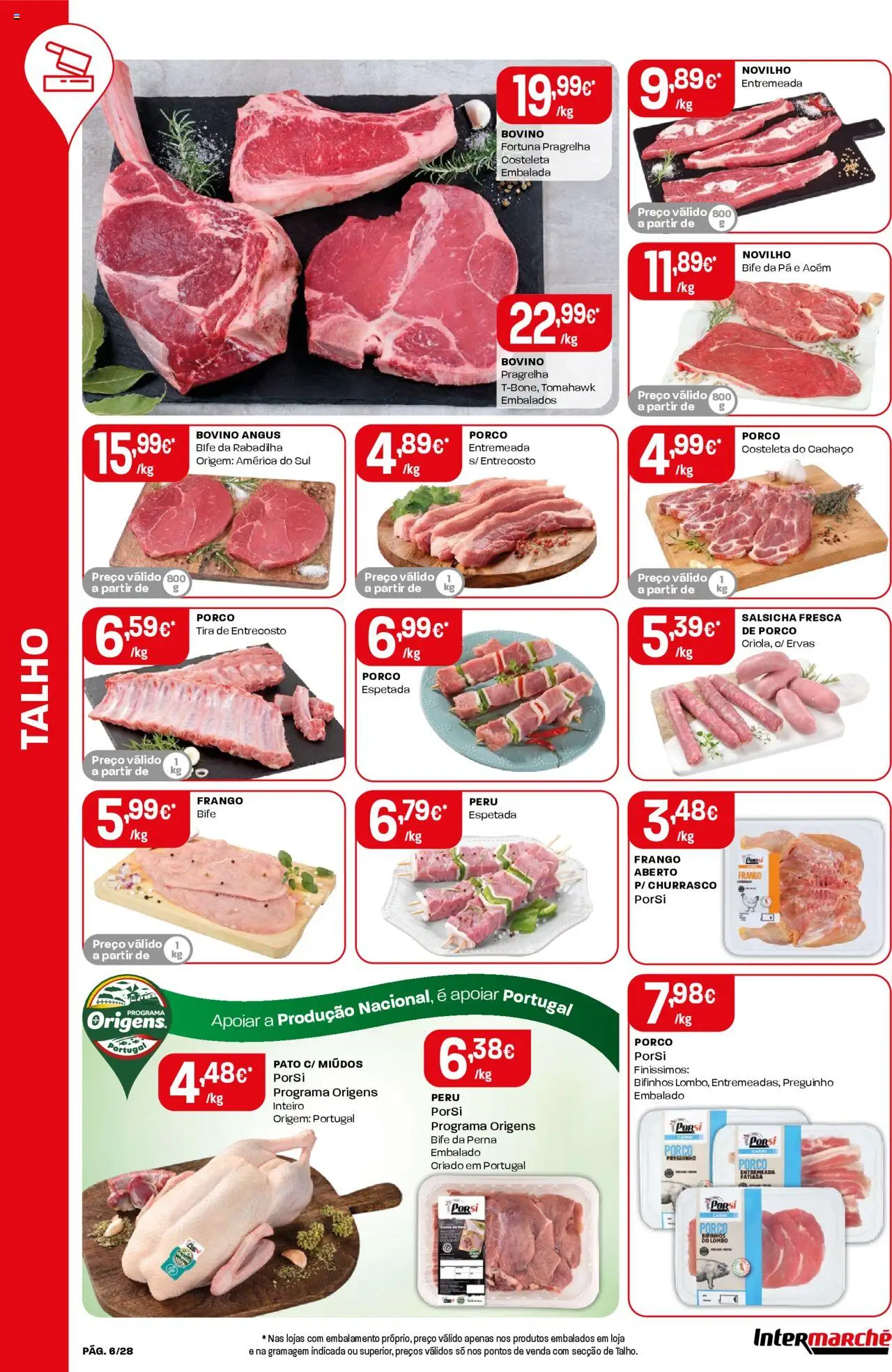 Intermarché folheto │ válido de 07.08.2025 | Página: 6 | Produtos: Frango, Peru, Salsicha, Pá
