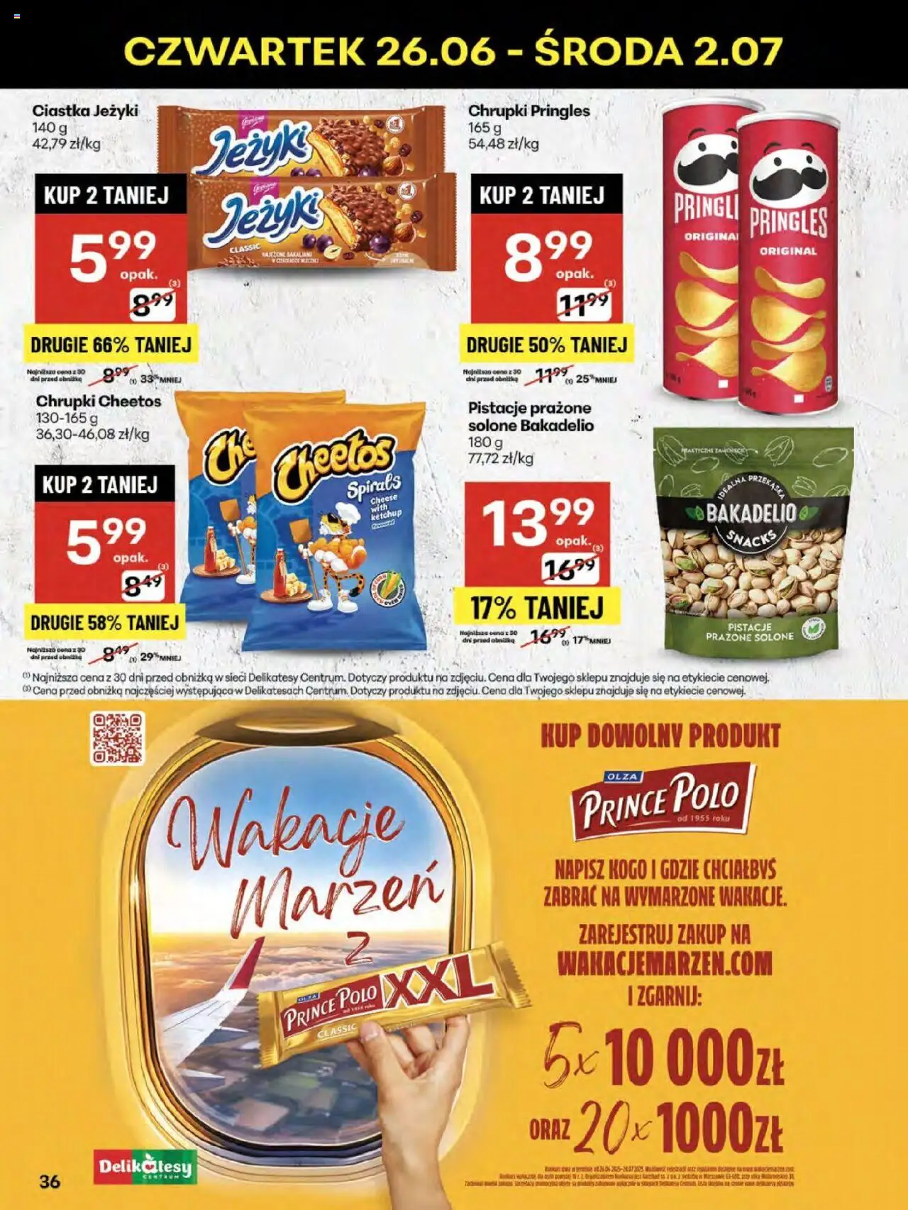 Delikatesy Centrum Gazetka - Sklepy Własne od 26.06.2025 | Strona: 36 | Produkty: Prince polo xxl, Chrupki, Delikatesy, Pringles