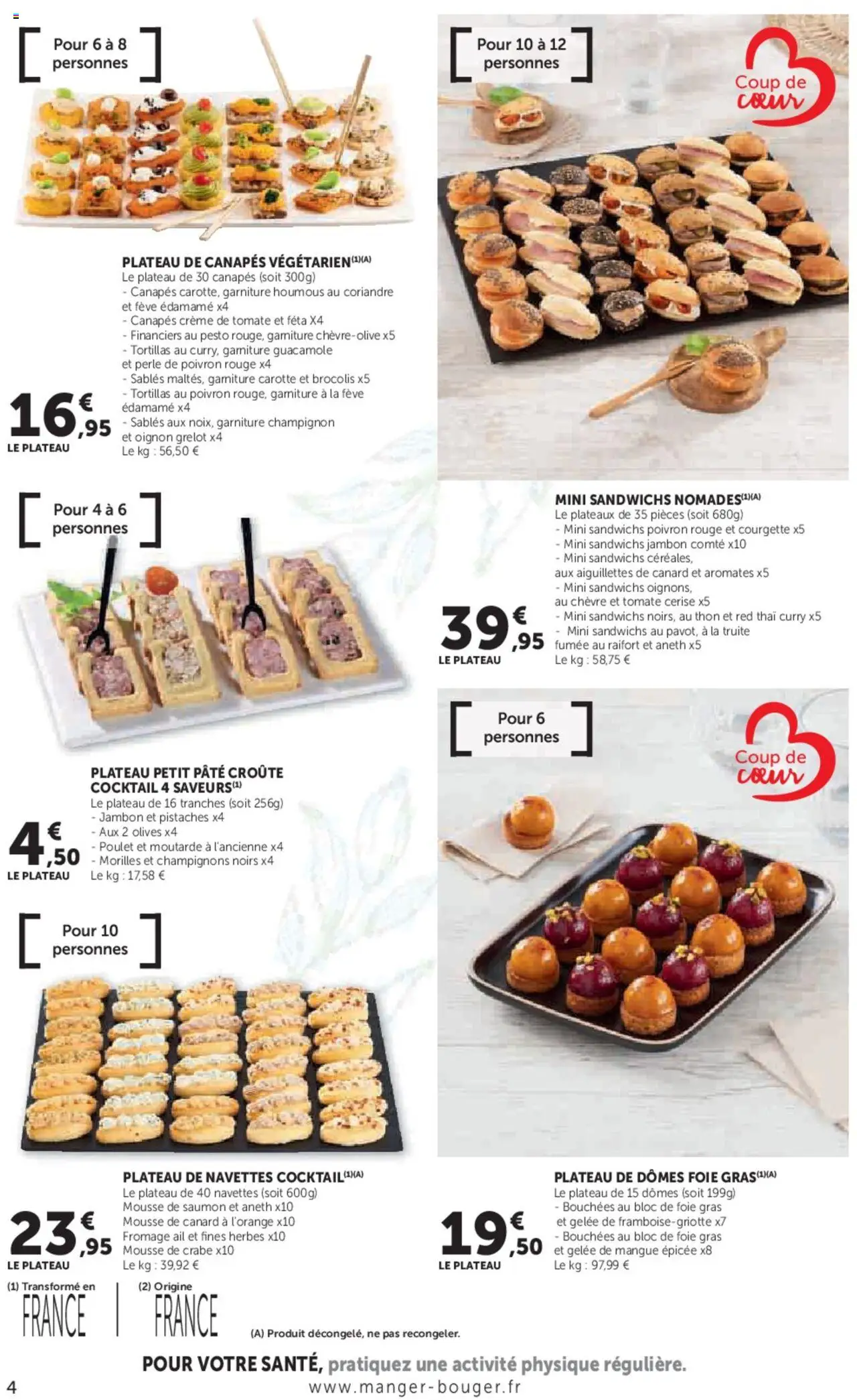  | Page: 4 | Produits: Mangue, Feta, Bloc de foie gras, Thon