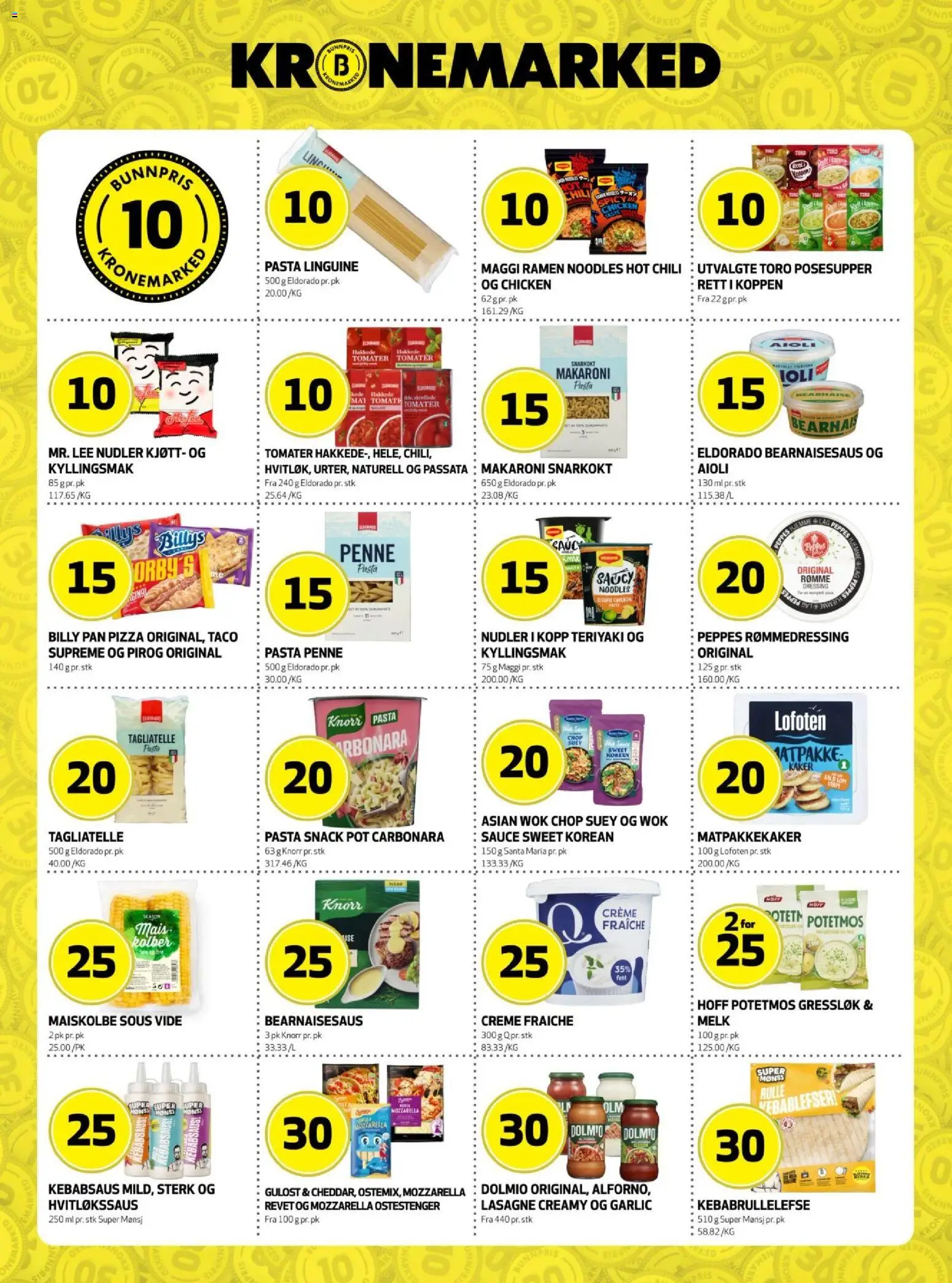 {H1} | Side: 6 | Produkter: Nudler, Rømme, Pasta, Gressløk