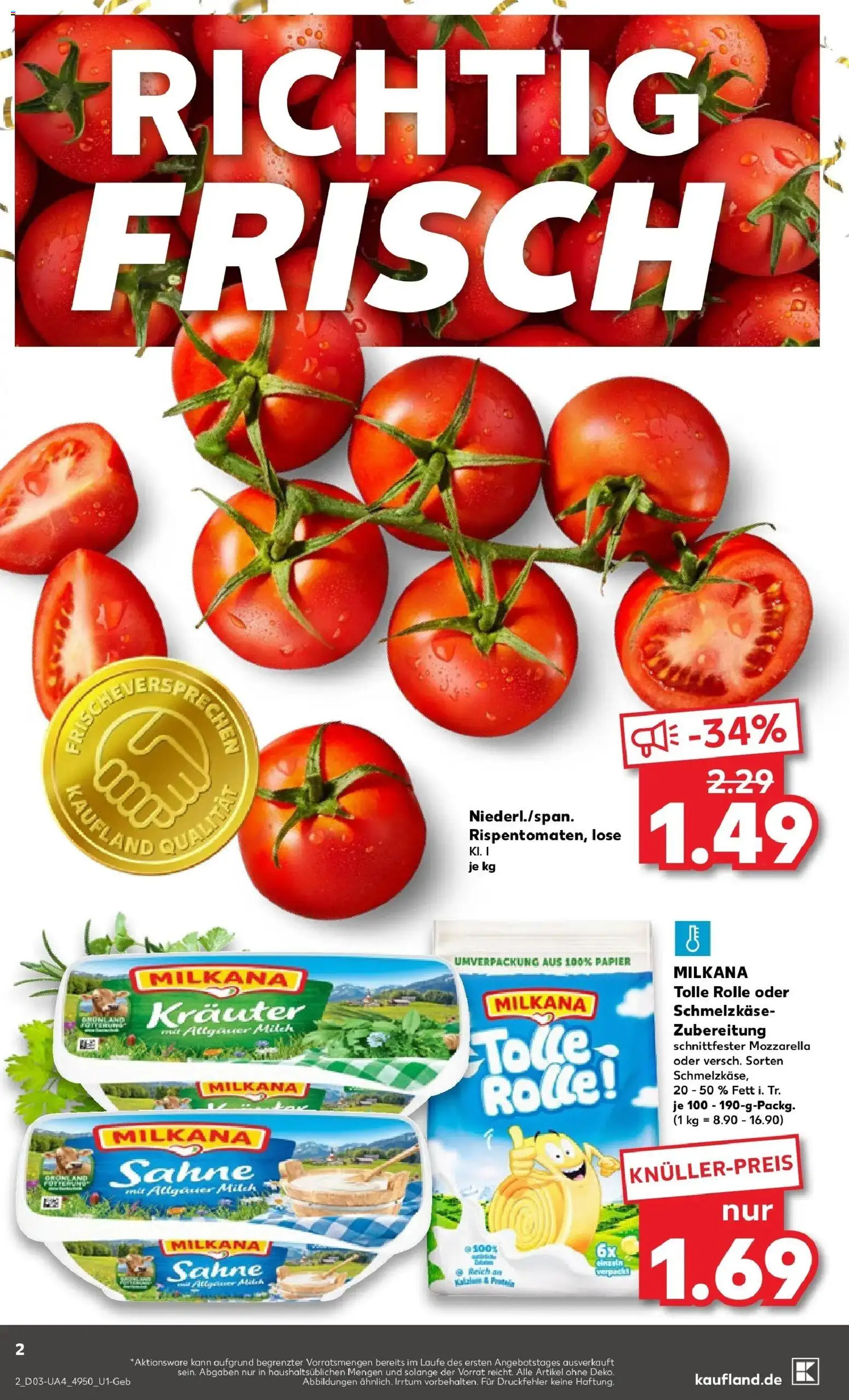 Kaufland prospekt Freiburg Im Breisgau	 – gültig ab 15.01.2026 | Seite: 2 | Produkte: Milch, Milkana, Mozzarella, Sahne