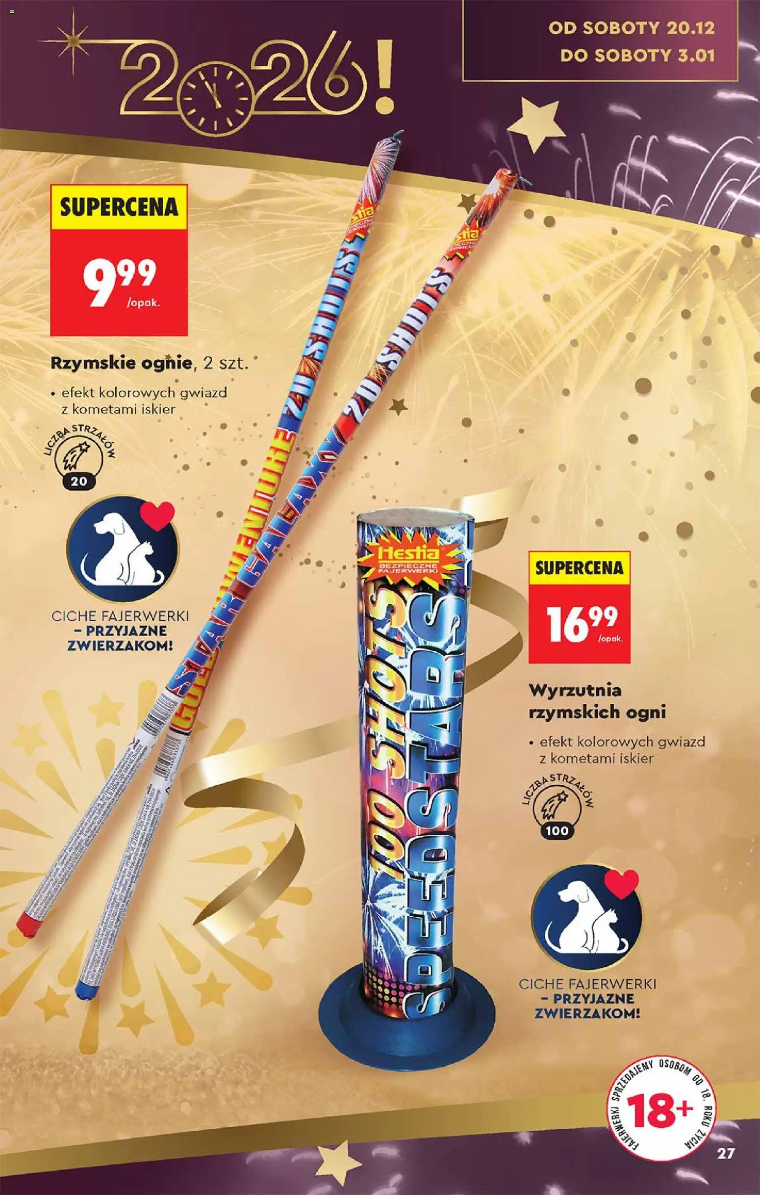 Biedronka gazetka - Hity i inspiracje od 13.12.2025 | Strona: 27 | Produkty: Wyrzutnia, Fajerwerki