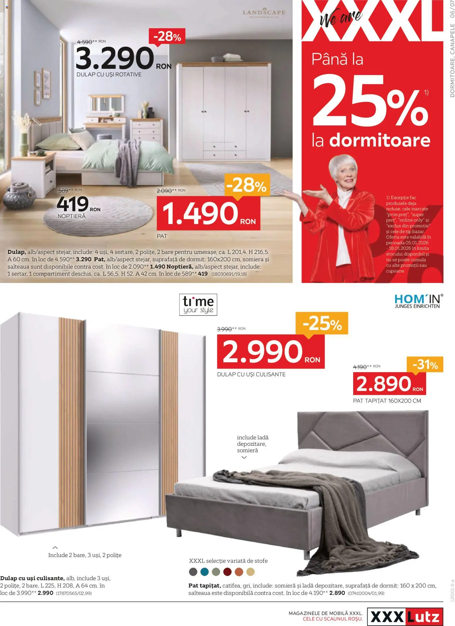 Noul catalog XXXLutz – valabil de la 05.01.2026 | Pagină: 7 | Produse: Delgeç, Pat, Noptieră