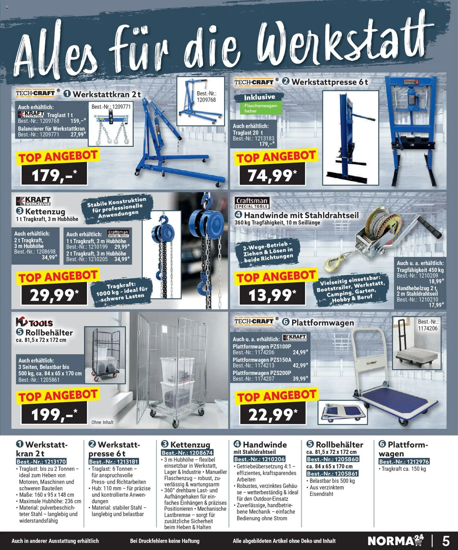 Norma Bestellmagazin Januar 2026 – gültig ab 01.01.2026 | Seite: 5 | Produkte: Top, Presse