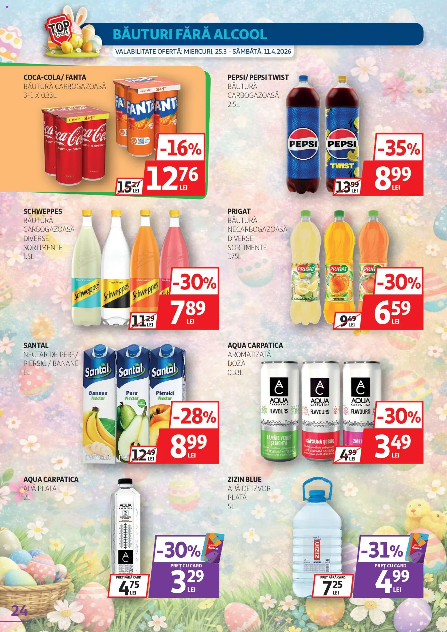 Noul catalog Auchan – valabil de la 25.03.2026 | Pagină: 24 | Produse: Yazı tahtası kalemi, Banane, Apă, Lămâie