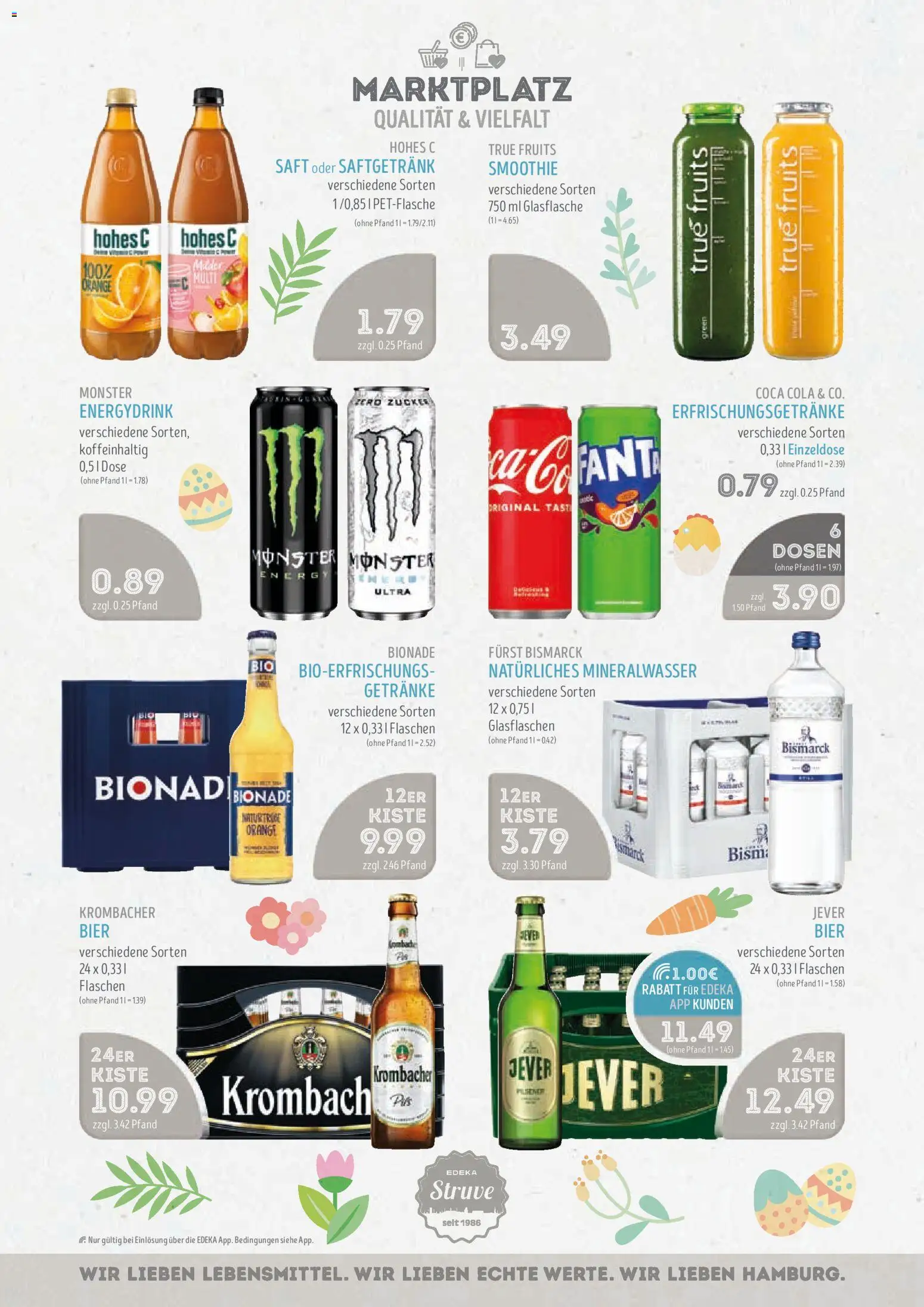 Edeka Struve Prospekt 	 – gültig ab 30.03.2026 | Seite: 14 | Produkte: Bionade, Monster, Jever, Hohes c