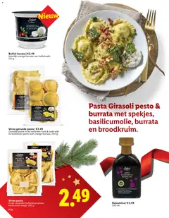 Verse gevulde pasta, Gevulde pasta in de varianten rund & rode wijn en basilicum-pesto met romige burrata. 250 g. - Voorbeeld van een folder van Lidl, geldig van 26.11.2025 | Pagina: 62