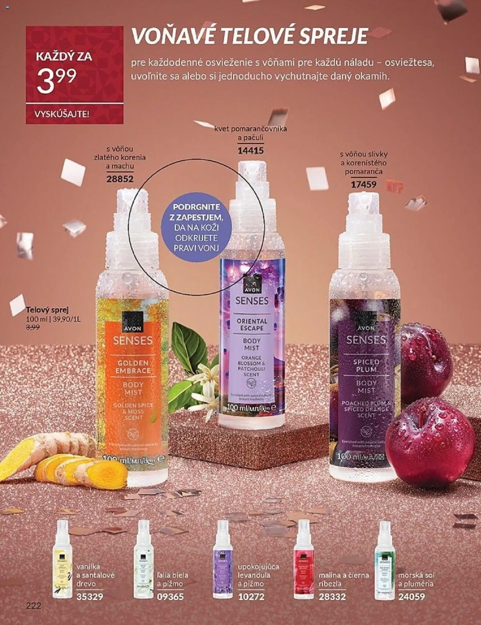 Nové Avon akcie – leták je platný od 01.12.2025 | Strana: 222 | Produkty: Slivky