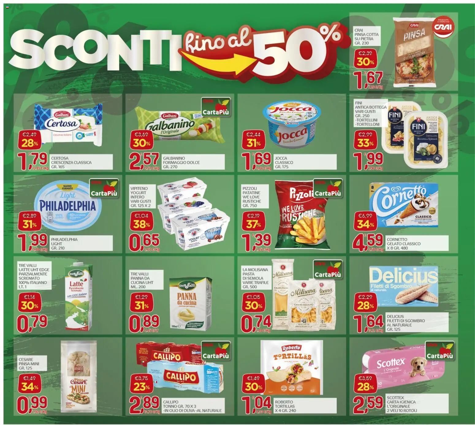 Volantino CRAI del 07.04.2026 | Pagina: 2 | Prodotti: Cornetto, Tortelloni, Crescenza, Olio di Oliva