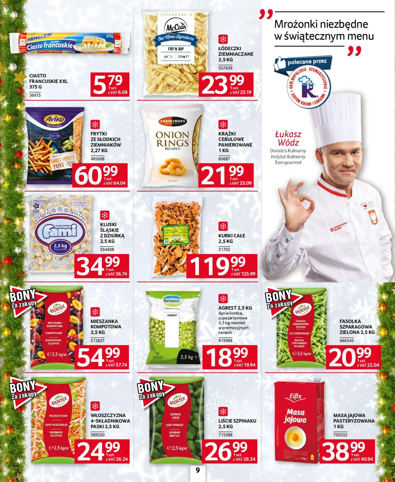 Selgros cash&carry Gazetka - Oferta dla gastronomii od 20.11.2025 | Strona: 9 | Produkty: Ciasto, Szpinak, Agrest, Frytki