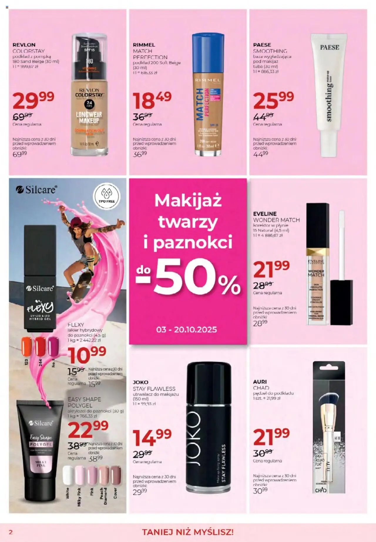 Jawa Gazetka od 03.10.2025 | Strona: 2 | Produkty: Pędzel, Lakier hybrydowy, Makijaż, Korektor