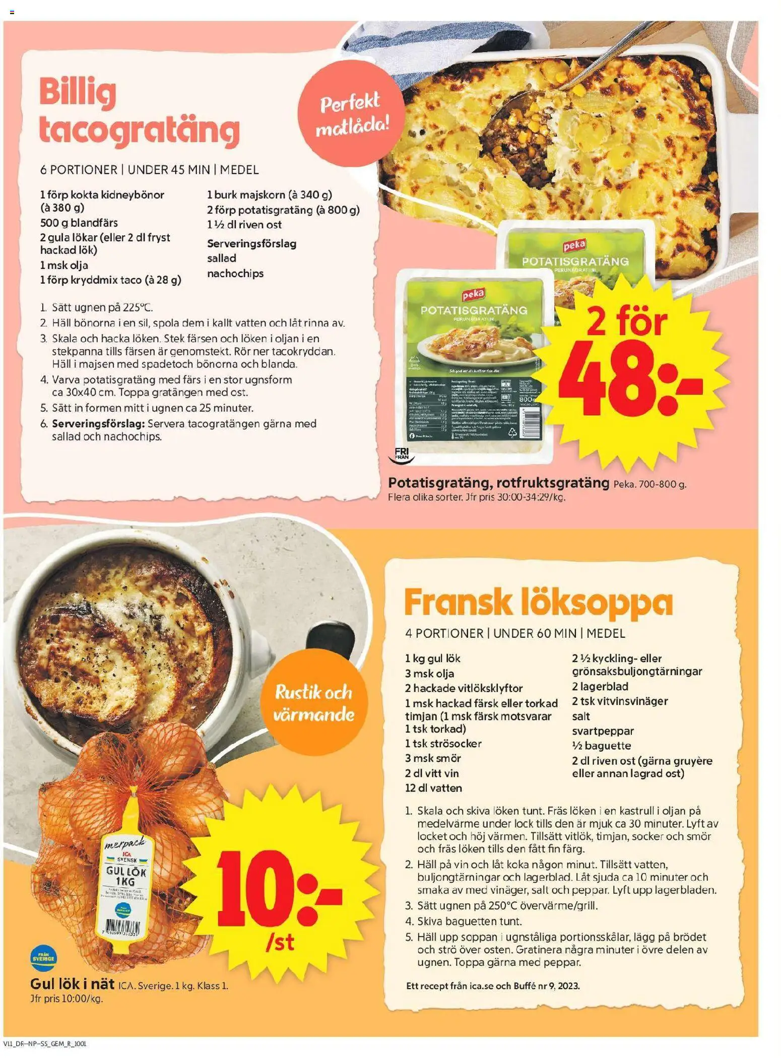 ICA Supermarket reklamblad aktuell från 09.03.2026 | Sida: 6 | Produkter: Baguette, Ost, Olja, Vitt vin