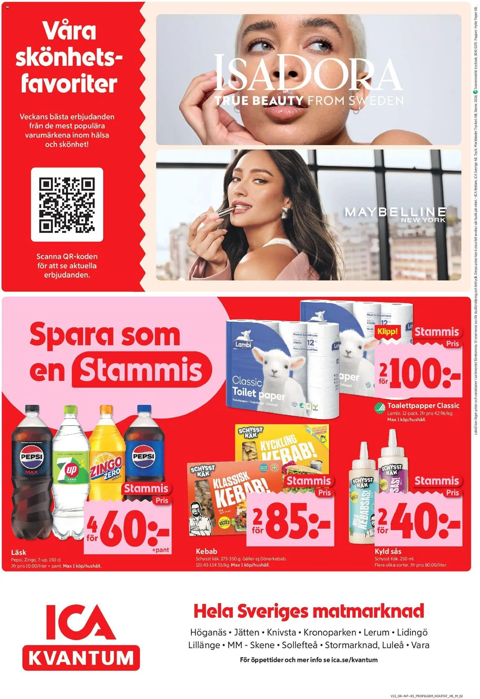 ICA Kvantum reklamblad aktuell från 23.03.2026 | Sida: 12 | Produkter: Zingo, Galler, Kebabsås, Apelsin