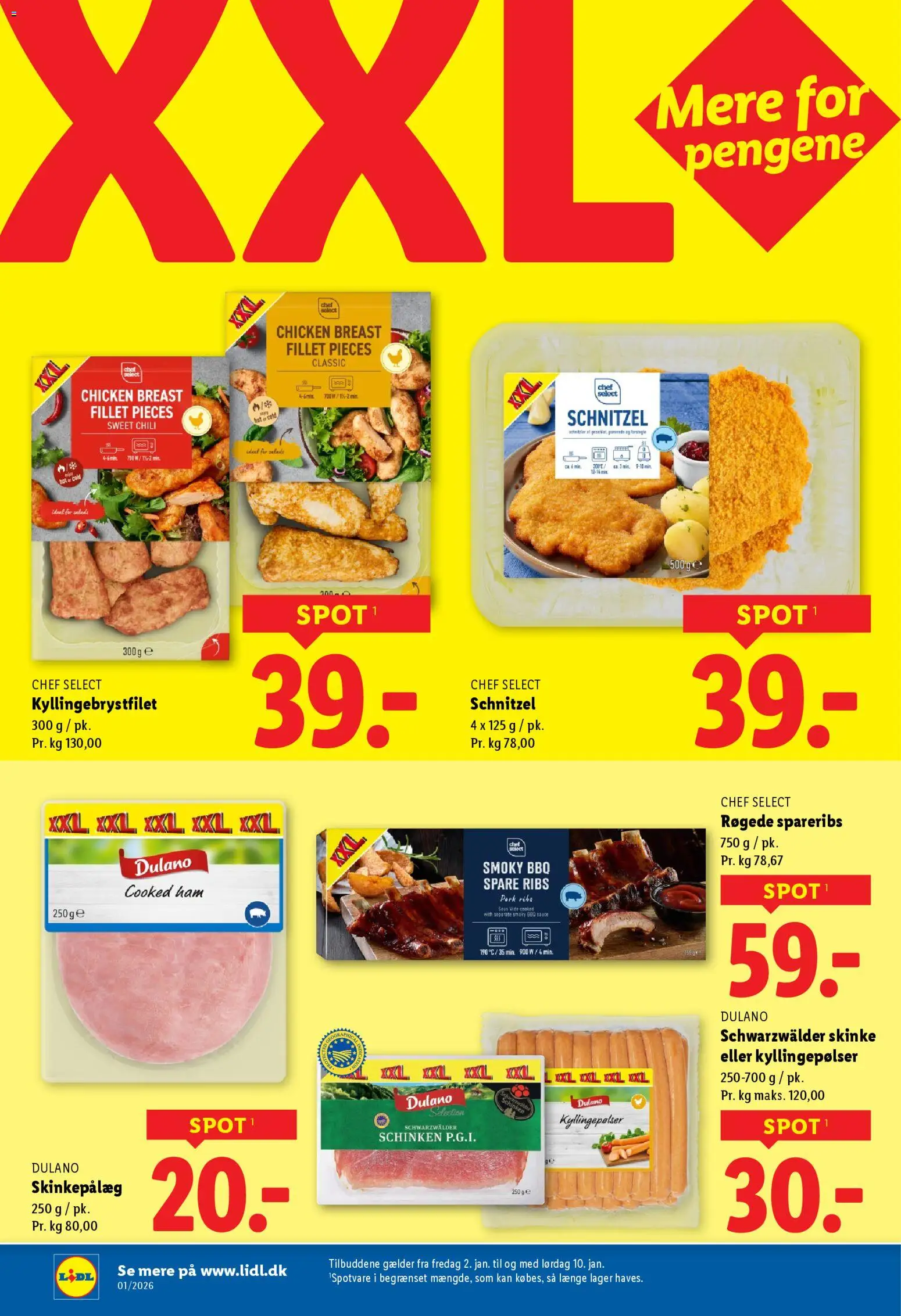 Lidl tilbudsavis – gyldig fra 02.01.2026 | Side: 16 | Produkter: Ribs, Kyllingepølser, Spareribs, Søm