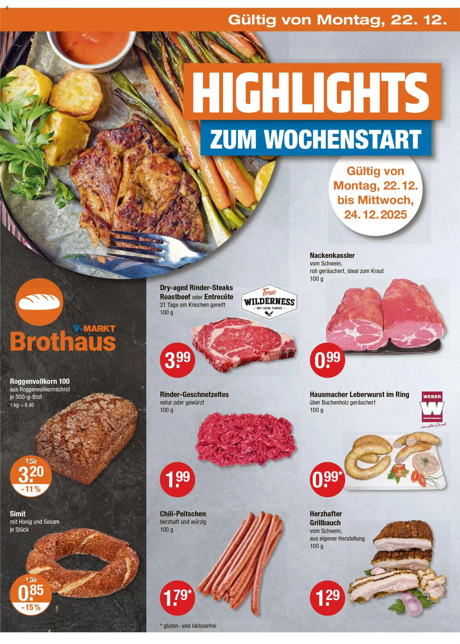 V-Markt - Schwaben / Oberbayern – gültig ab 18.12.2025 | Seite: 22 | Produkte: Entrecote, Roastbeef, Kraut