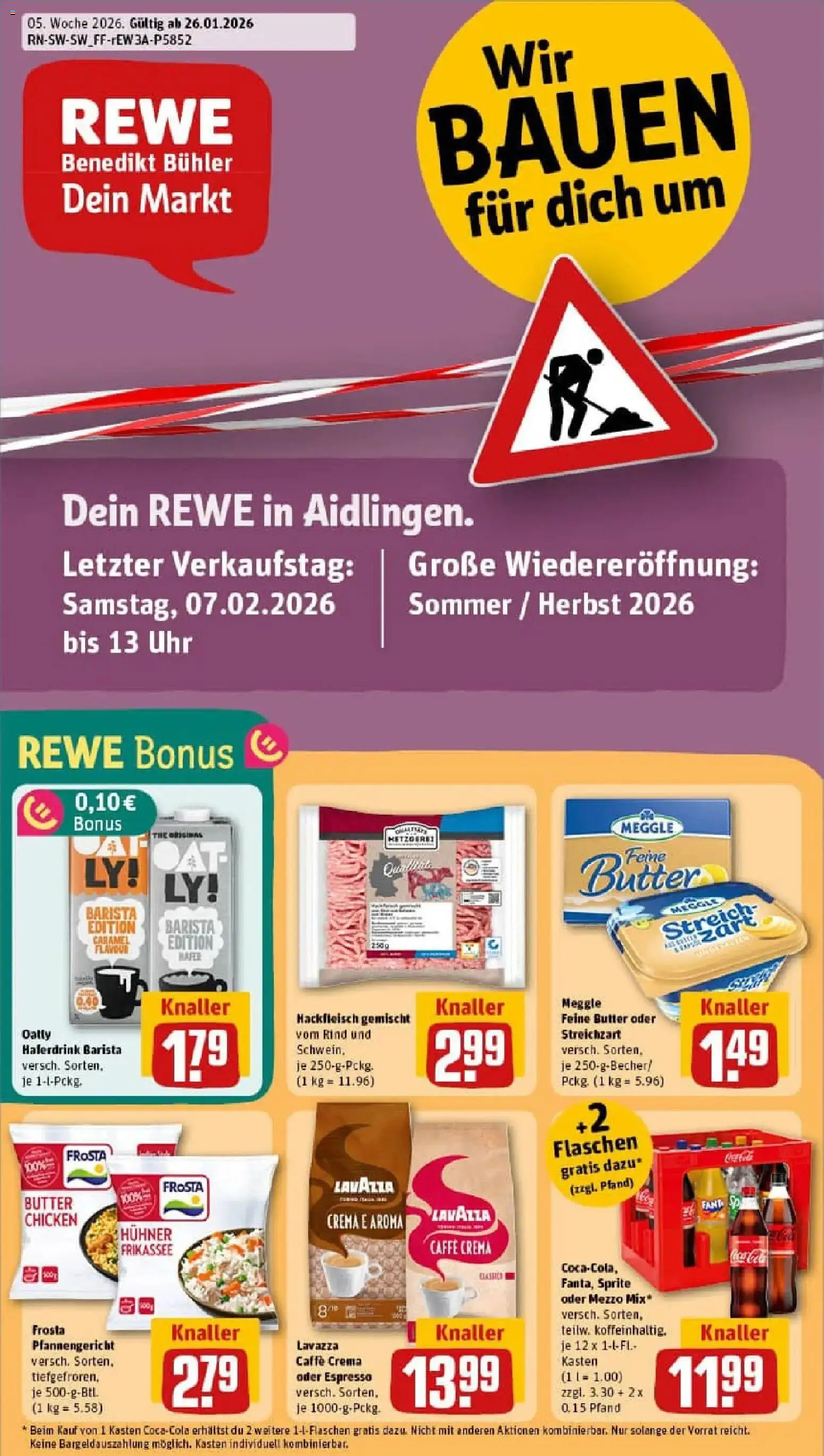 Rewe prospekt Aidlingen	 – gültig ab 26.01.2026 | Seite: 1 | Produkte: Fanta, Sprite, Butter, Hackfleisch