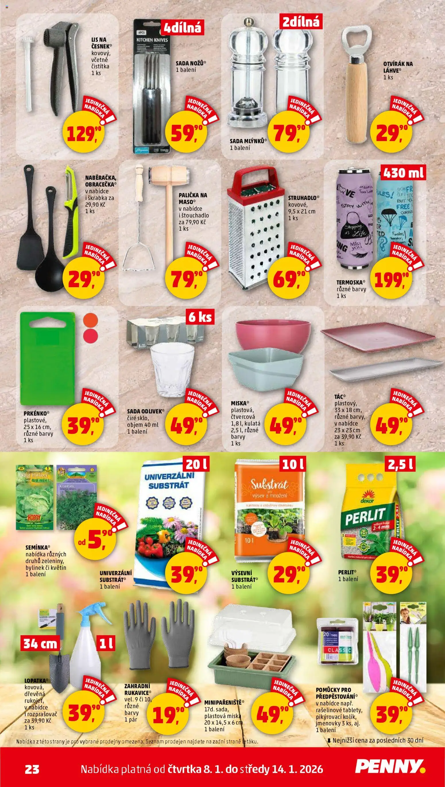Penny Market leták - Čtvrtečník od 08.01.2026 | Strana: 23 | Produkty: Škrabka, Miska, Lopatka, Rozprašovač