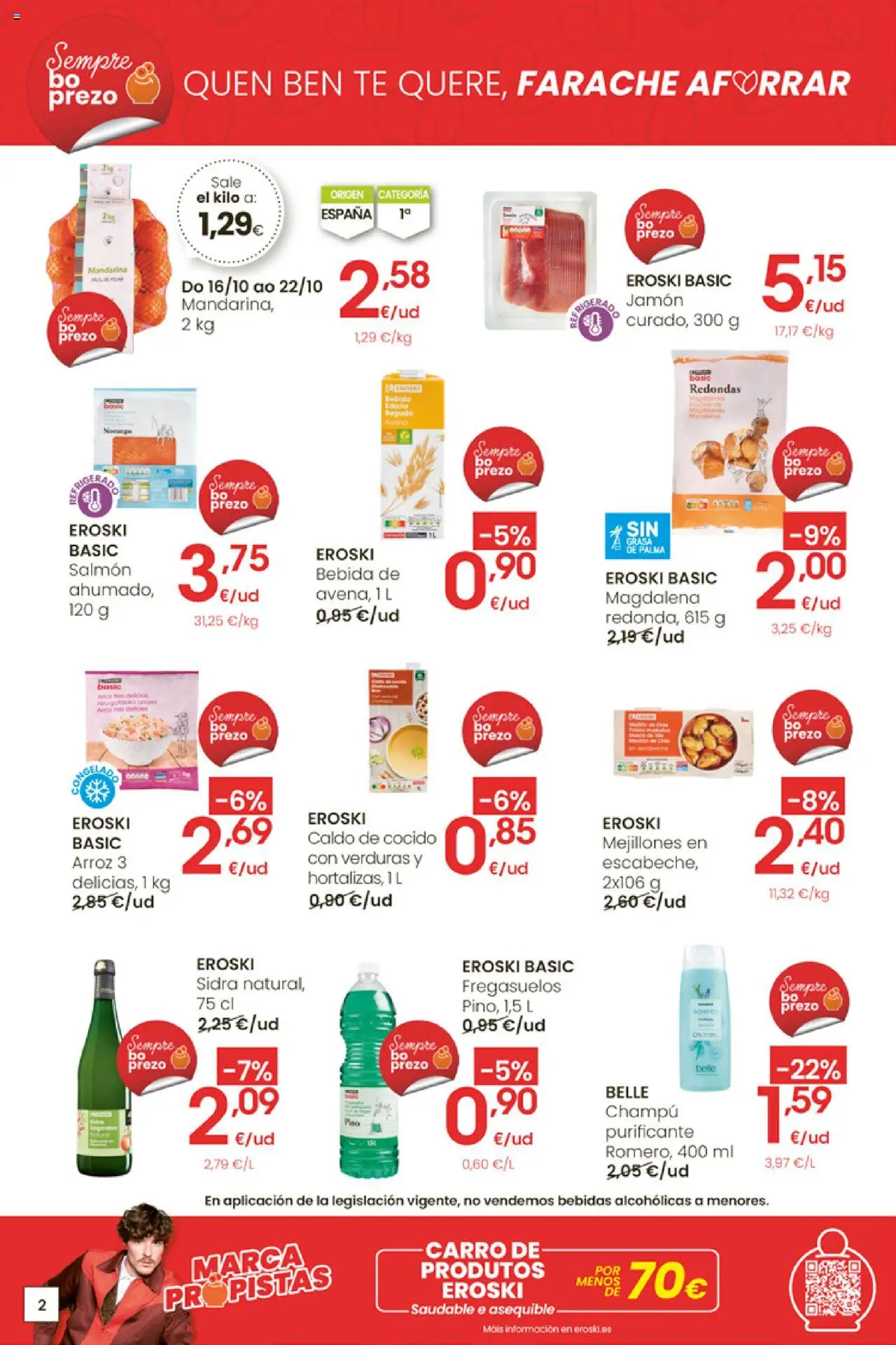 Eroski - Ofertón │ válido desde el 16.10.2025 | Página: 2 | Productos: Champú, Jamón, Arroz, Té