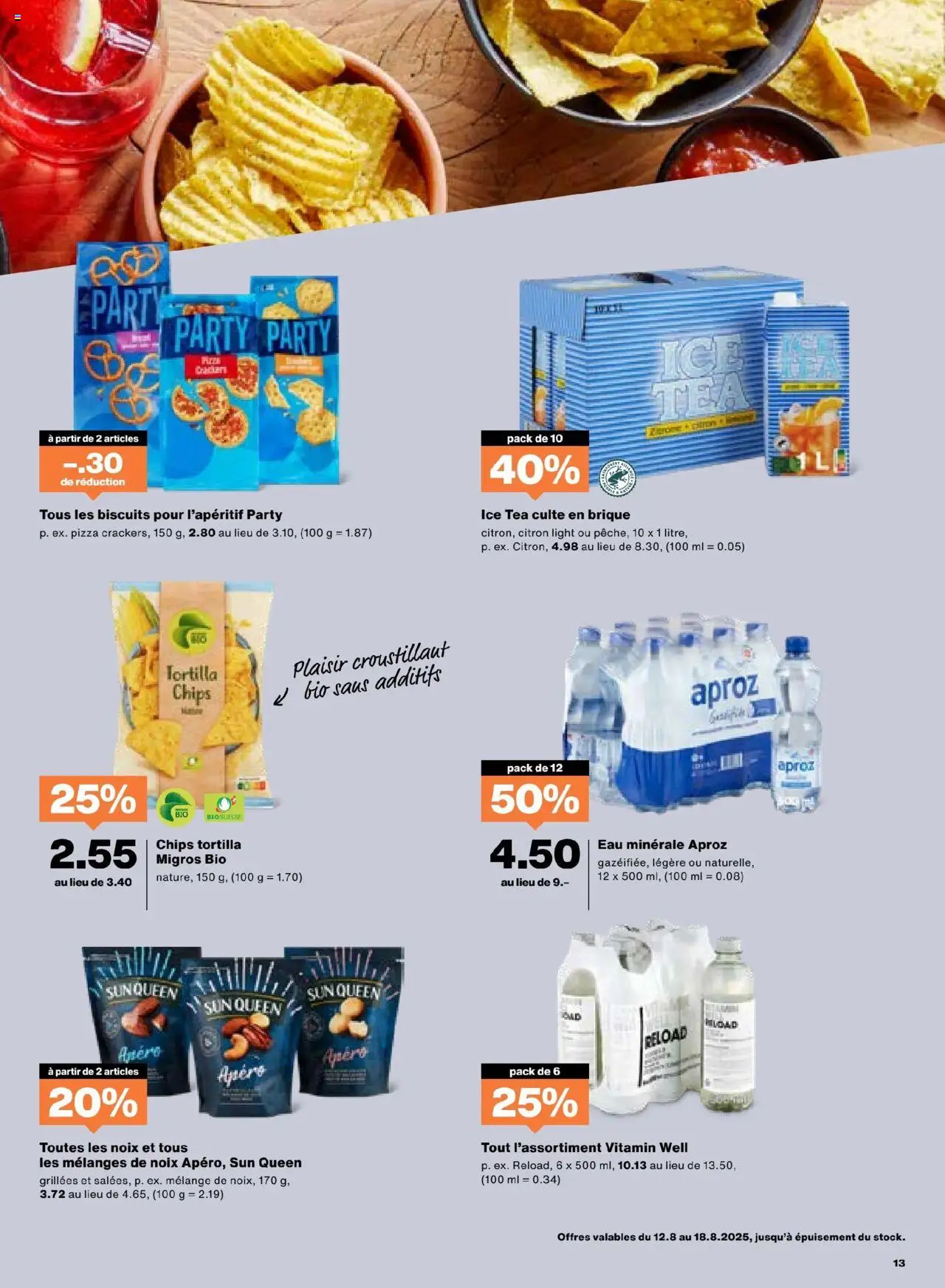 Migros Aktionen FR ab 12.08.2025 | Seite: 13 | Produkte: Pizza, Chips