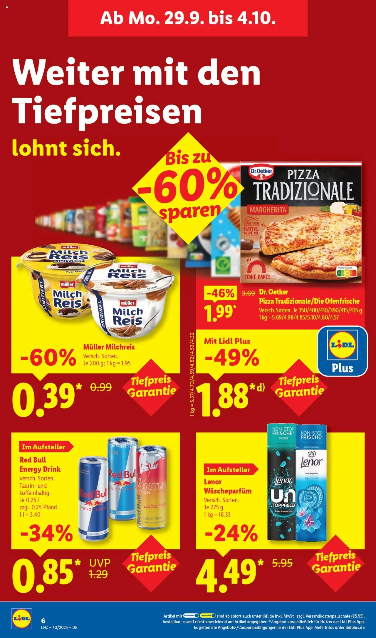 Lidl Prospekt 	 – gültig ab 29.09.2025 | Seite: 12 | Produkte: Red bull, Milch, Energy, Ofenfrische