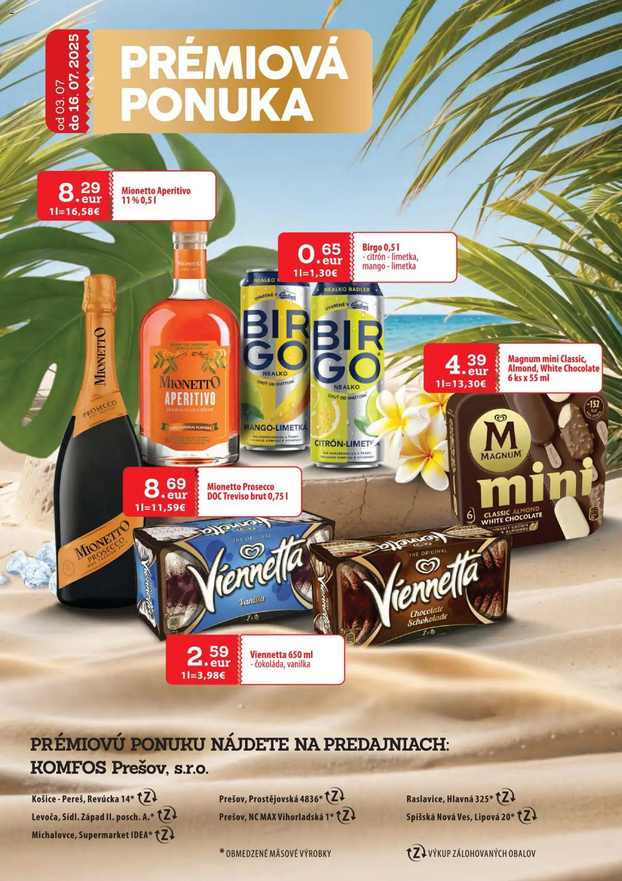 CBA Komfos leták │ platný od 03.07.2025 | Strana: 29 | Produkty: Prosecco, Radler, Magnum, Mango