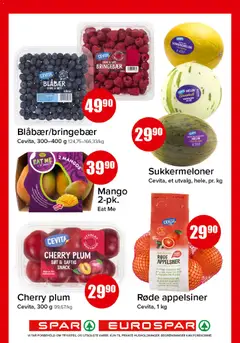 Forhåndsvisning av Spar kundeavis gyldig fra 19.01.2026 | Side: 3 | Produkter: Melon, Bringebær, Blåbær, Mango