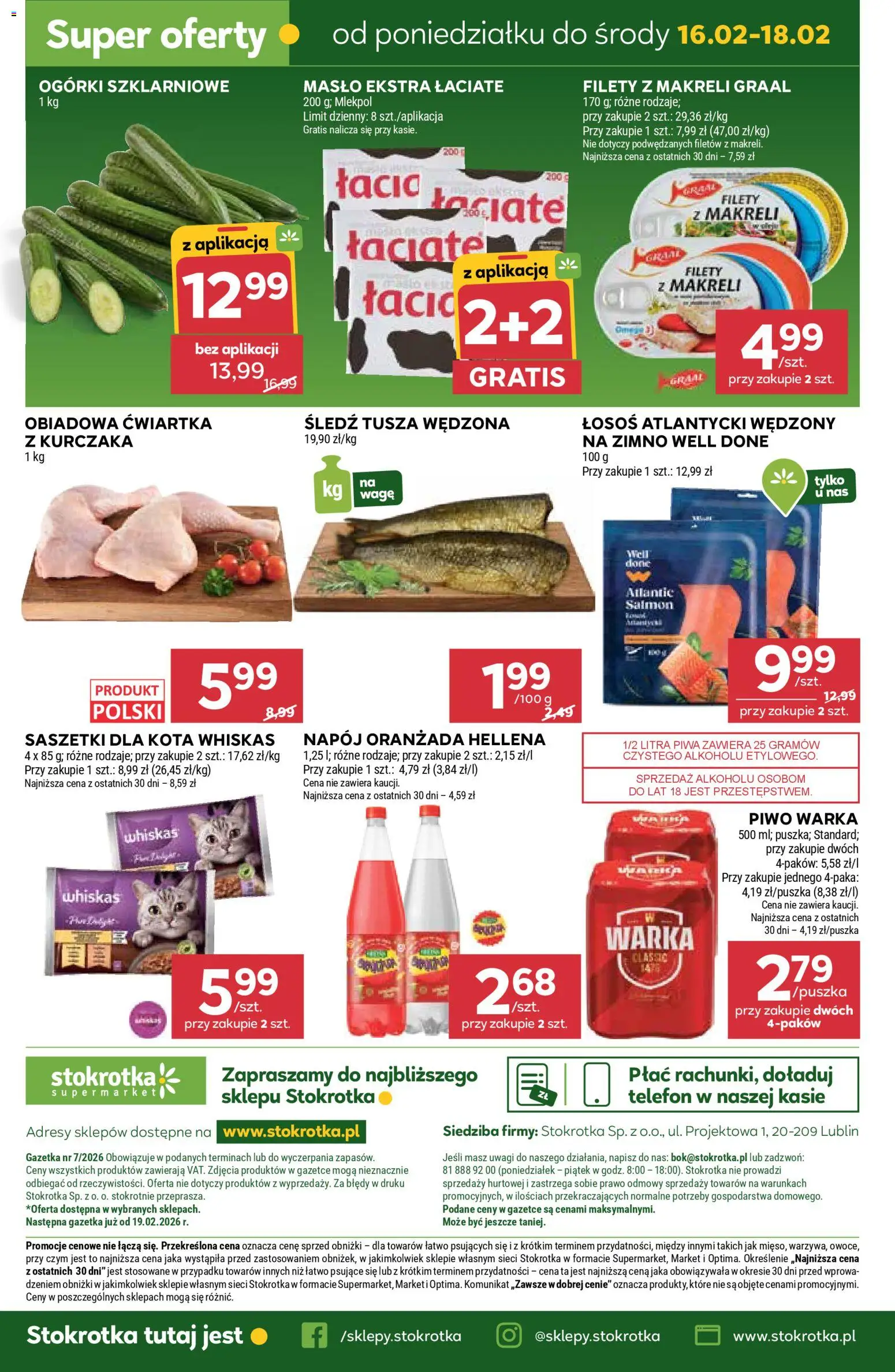 Stokrotka Gazetka od 12.02.2026 | Strona: 42 | Produkty: Telefon, Łosoś atlantycki, Piwo, Ogórki