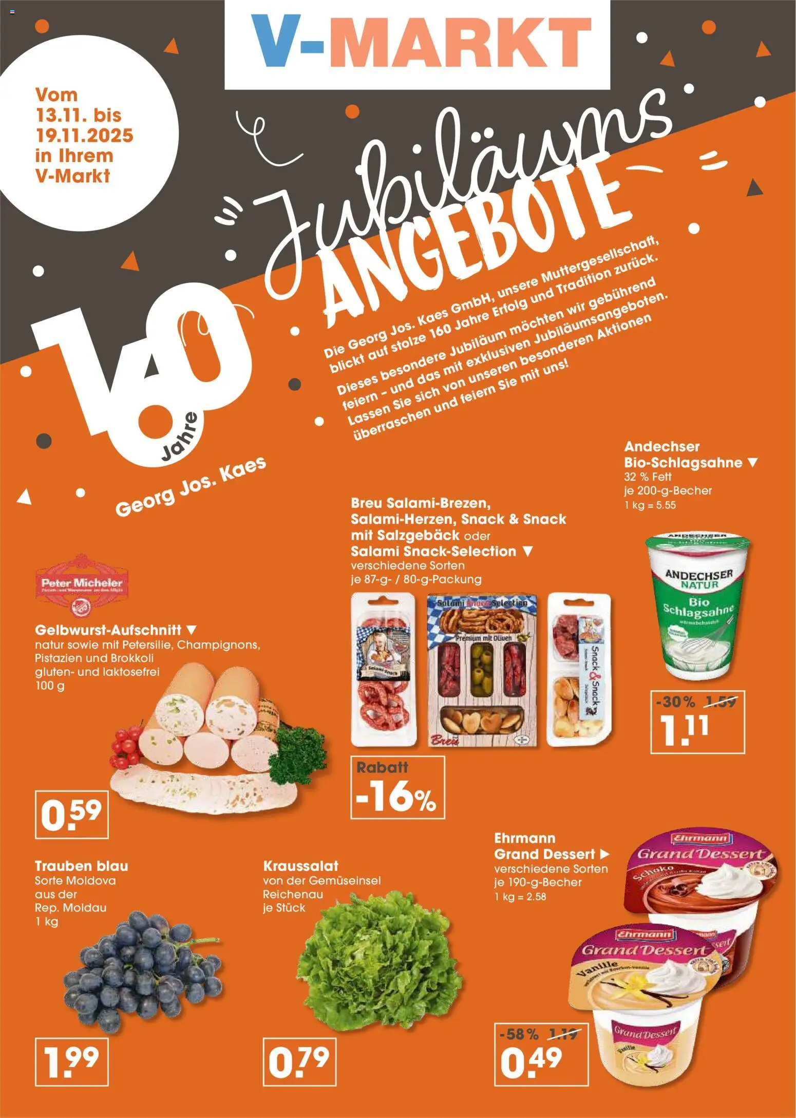 V-Markt - M&#252;nchen – gültig ab 13.11.2025 | Seite: 2 | Produkte: Schlagsahne, Trauben, Pistazien, Salami