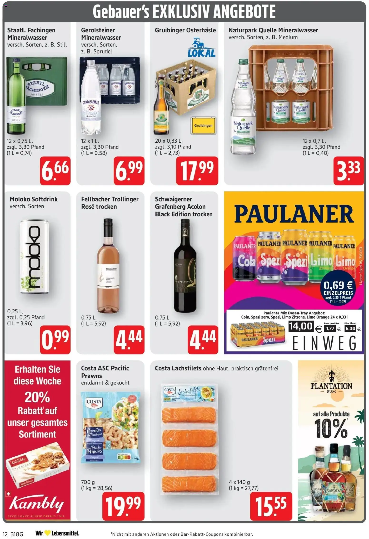 Angebote – gültig ab 16.03.2026 | Seite: 12 | Produkte: Cola, Paulaner spezi, Rum, Paulaner