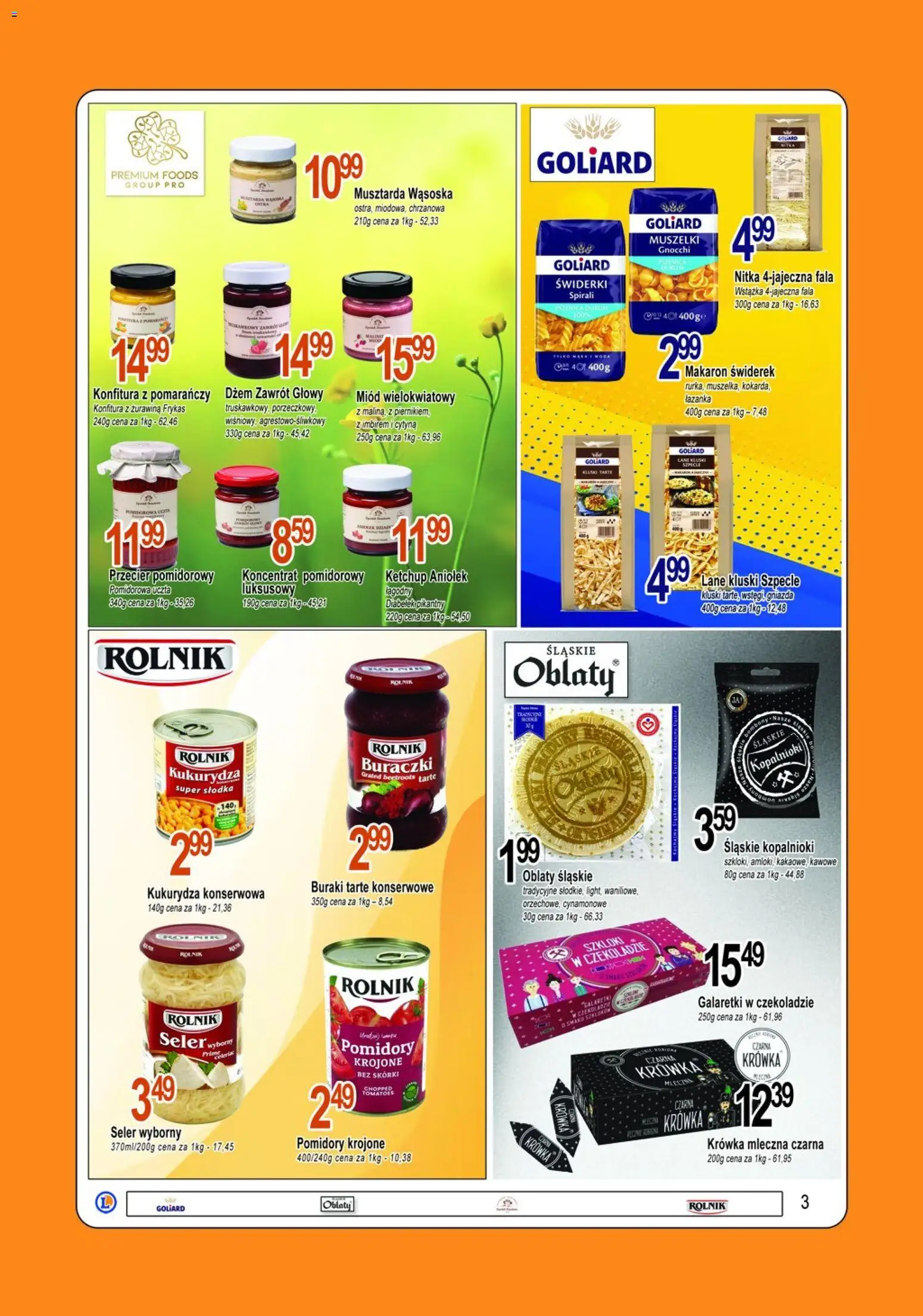 E.Leclerc gazetka - Tychy od 14.04.2026 | Strona: 3 | Produkty: Miód, Koncentrat pomidorowy, Żurawina, Pomidory