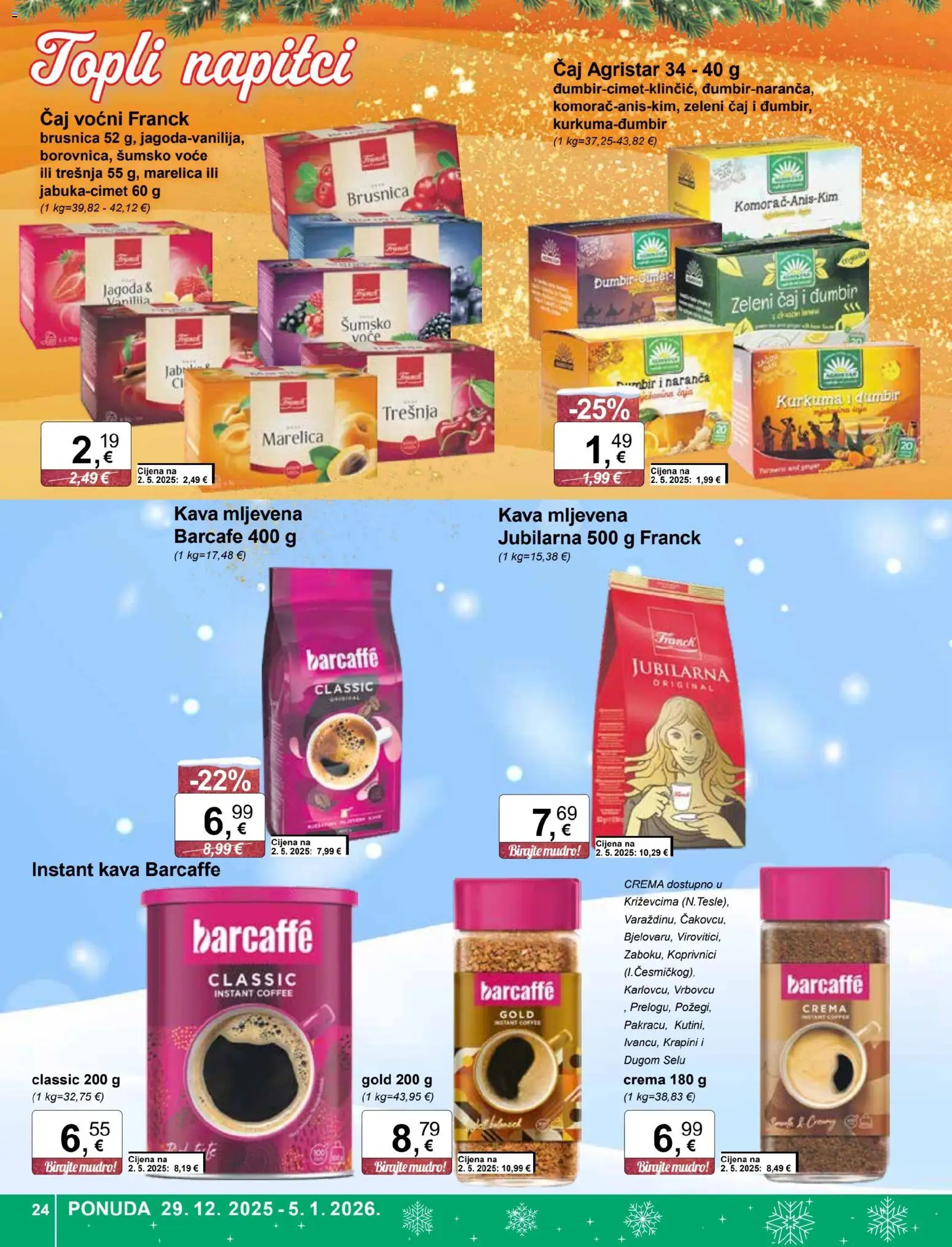 KTC katalog | vrijedi od 29.12.2025 | Stranica: 24 | Proizvodi: Mljevena kava, Kava, Kurkuma, Brusnica