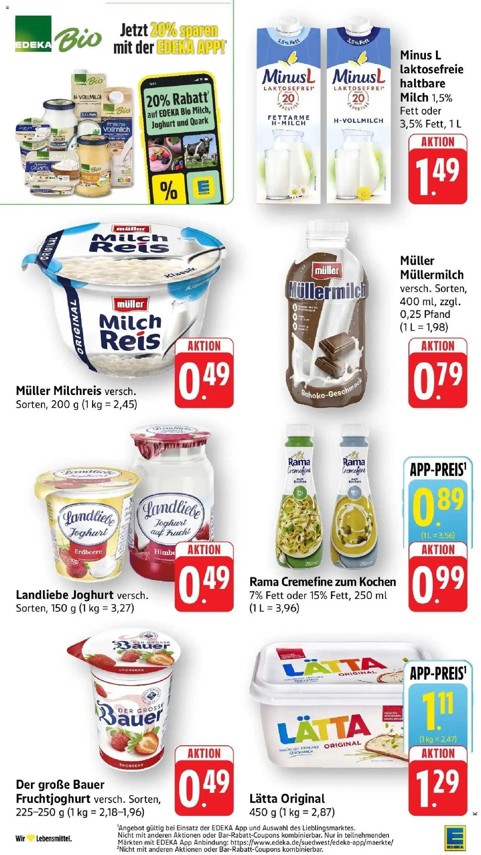 Edeka prospekt Ettenheim	 – gültig ab 02.03.2026 | Seite: 20 | Produkte: Rama cremefine, Lätta, Müllermilch, Muller mullermilch
