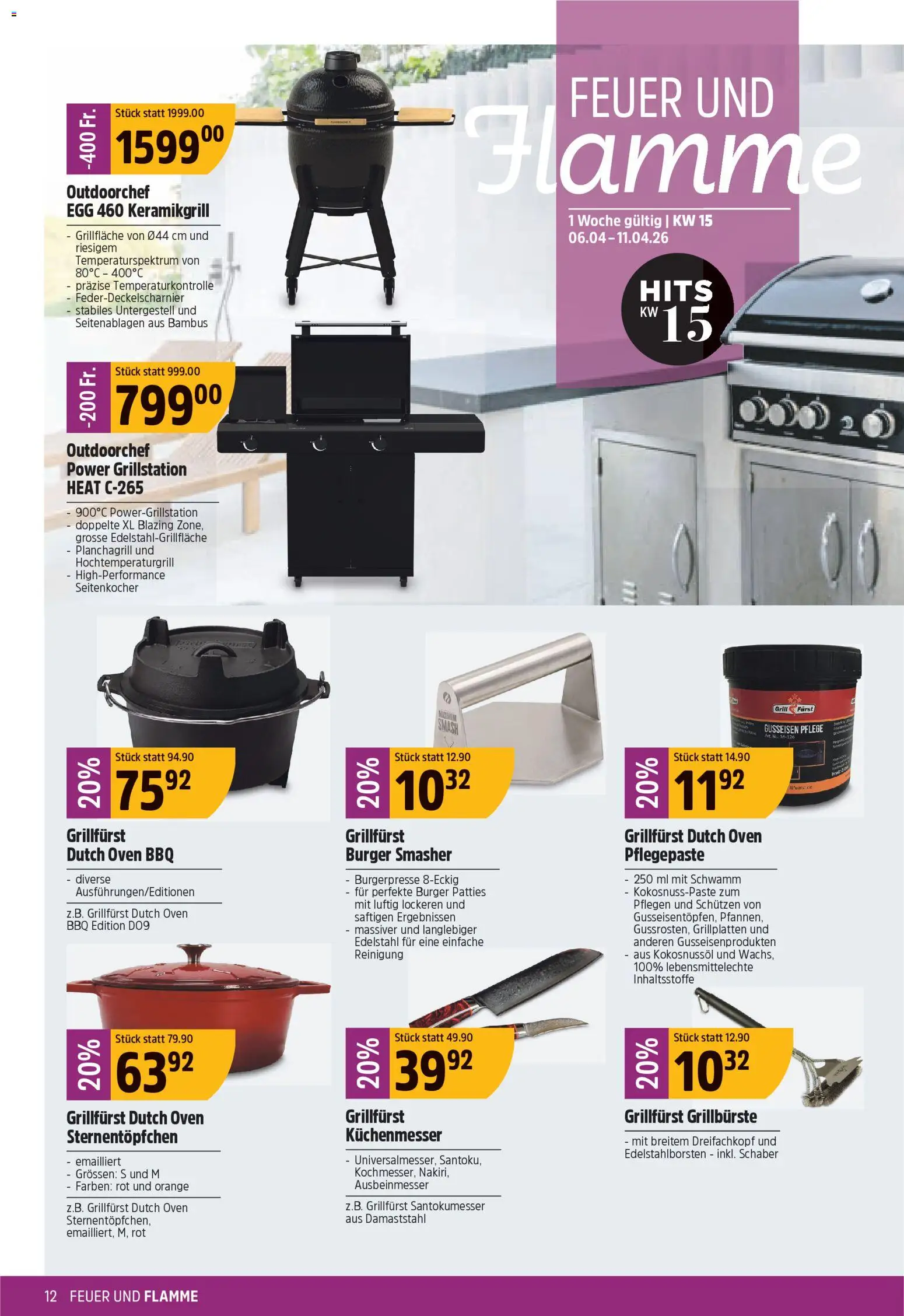 TopCC aktionen – gültig ab 06.04.2026 | Seite: 12 | Produkte: Burger, Grill