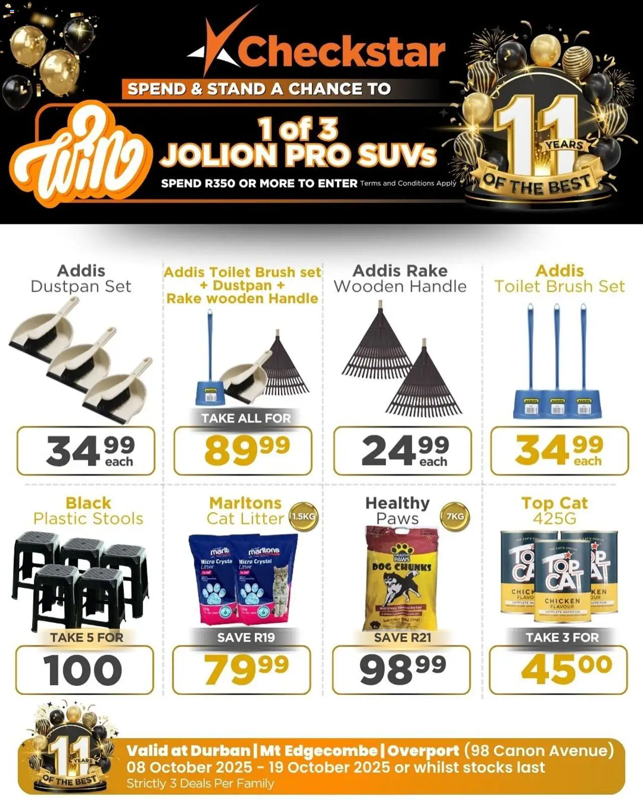 New Check Star catalogue – valid from 08.10.2025 | Page: 11 | Products: Toilet, Chicken, Brush, Cat litter
